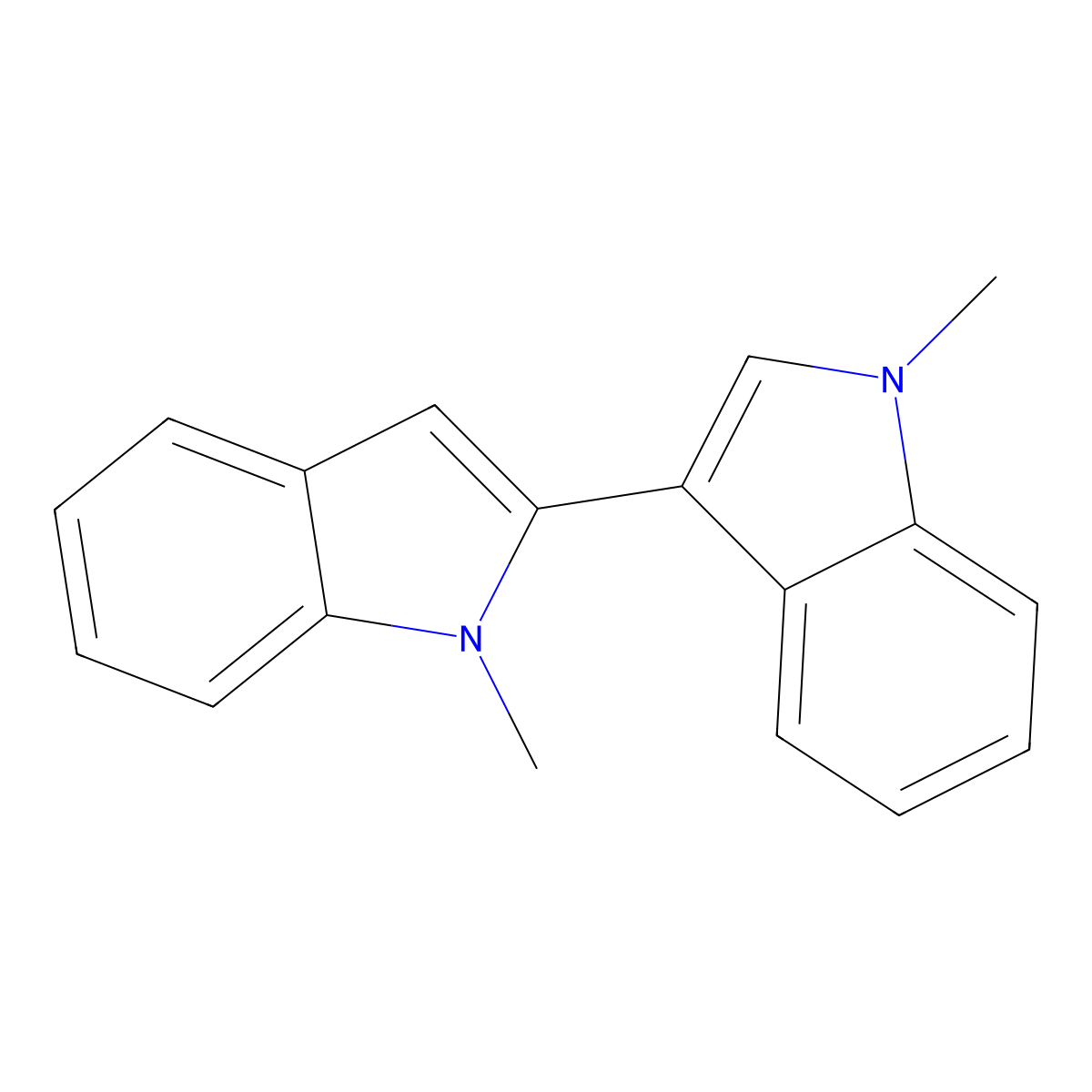 1,1'-Dimethyl-1h,1'h-2,3'-biindole molecular structure, CAS 63955-66-8