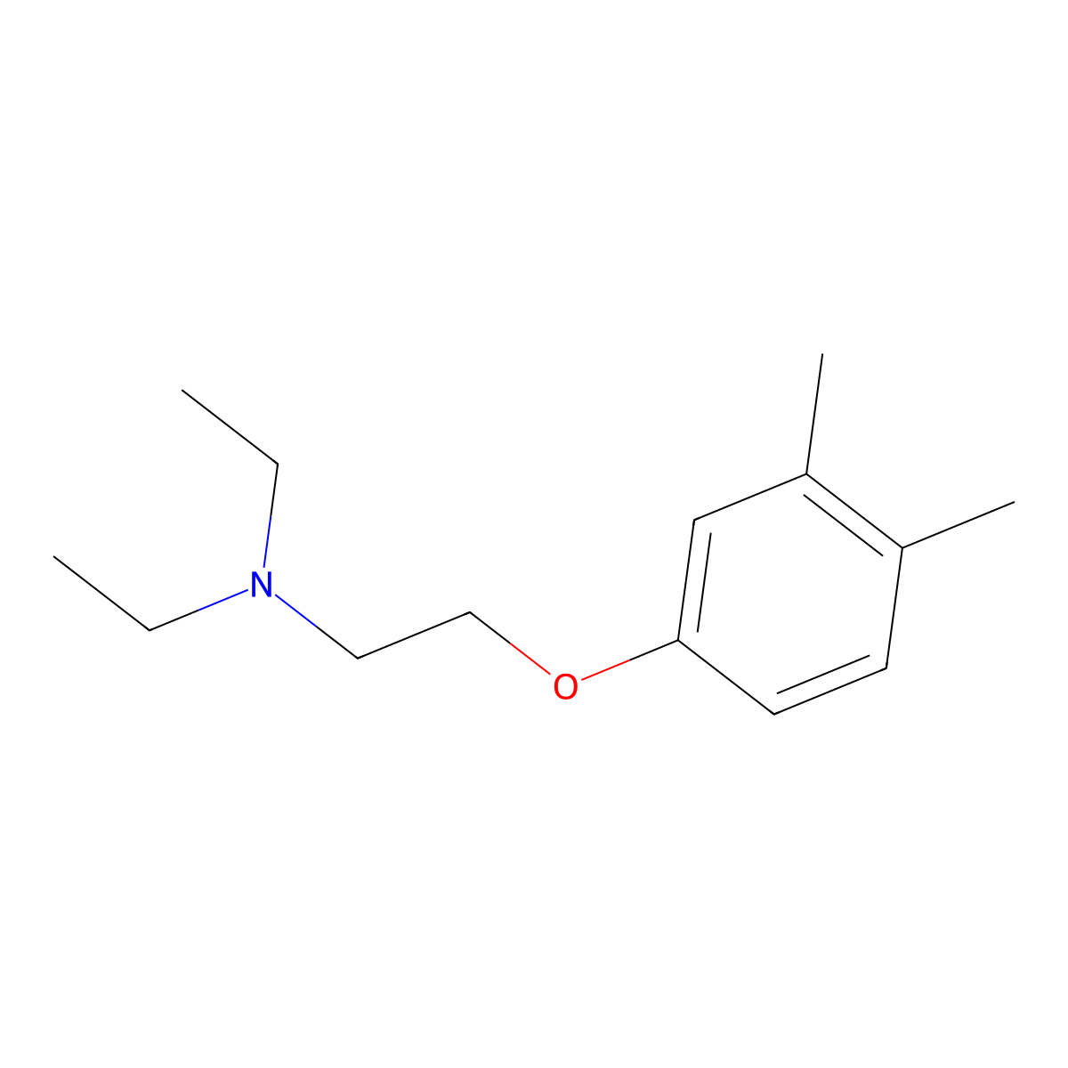 2-(3,4-Dimethylphenoxy)-N,N-diethylethan-1-amine molecular structure, CAS 63955-87-3