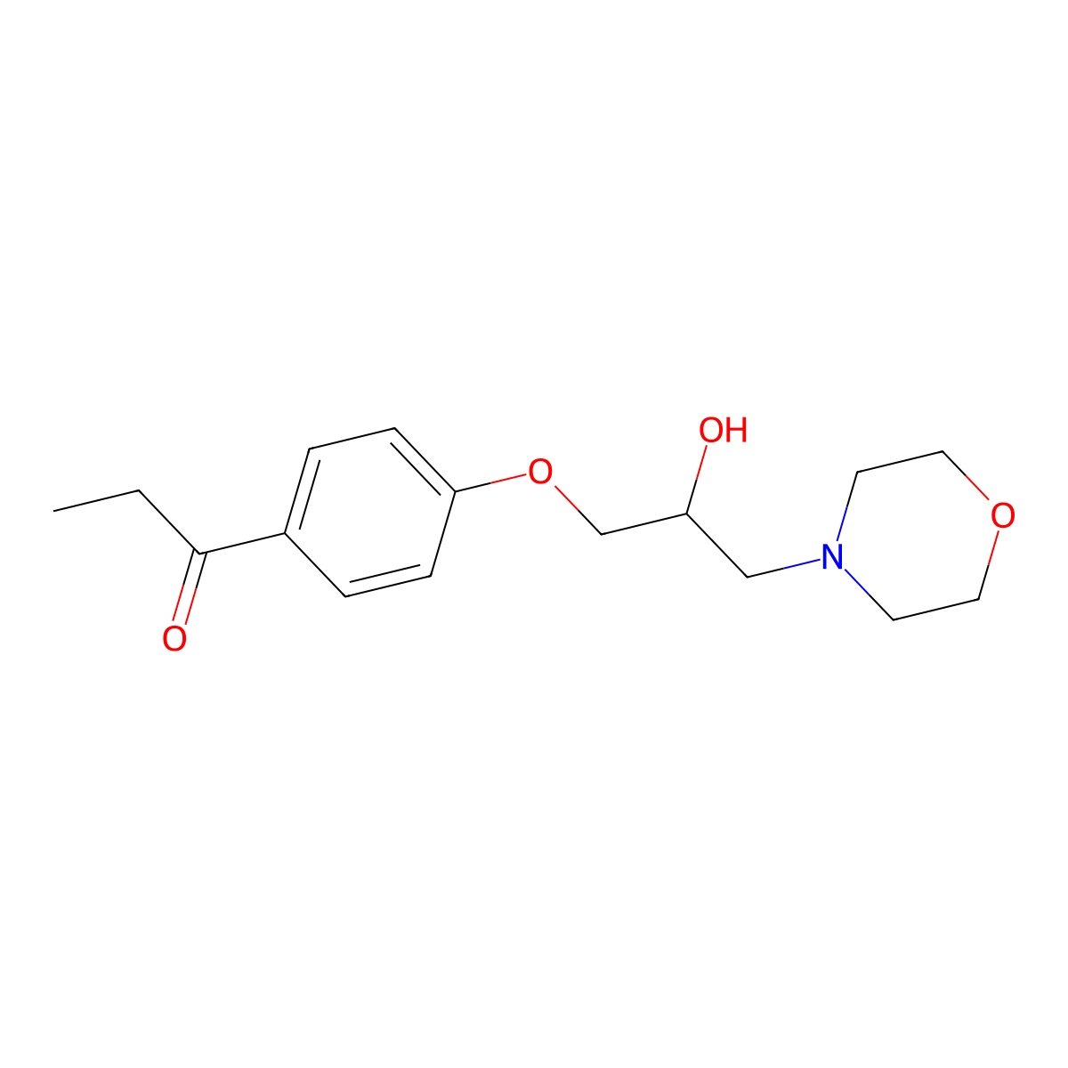 Propiophenone, 4'-(2-hydroxy-3-morpholinopropoxy)- molecular structure, CAS 63957-22-2