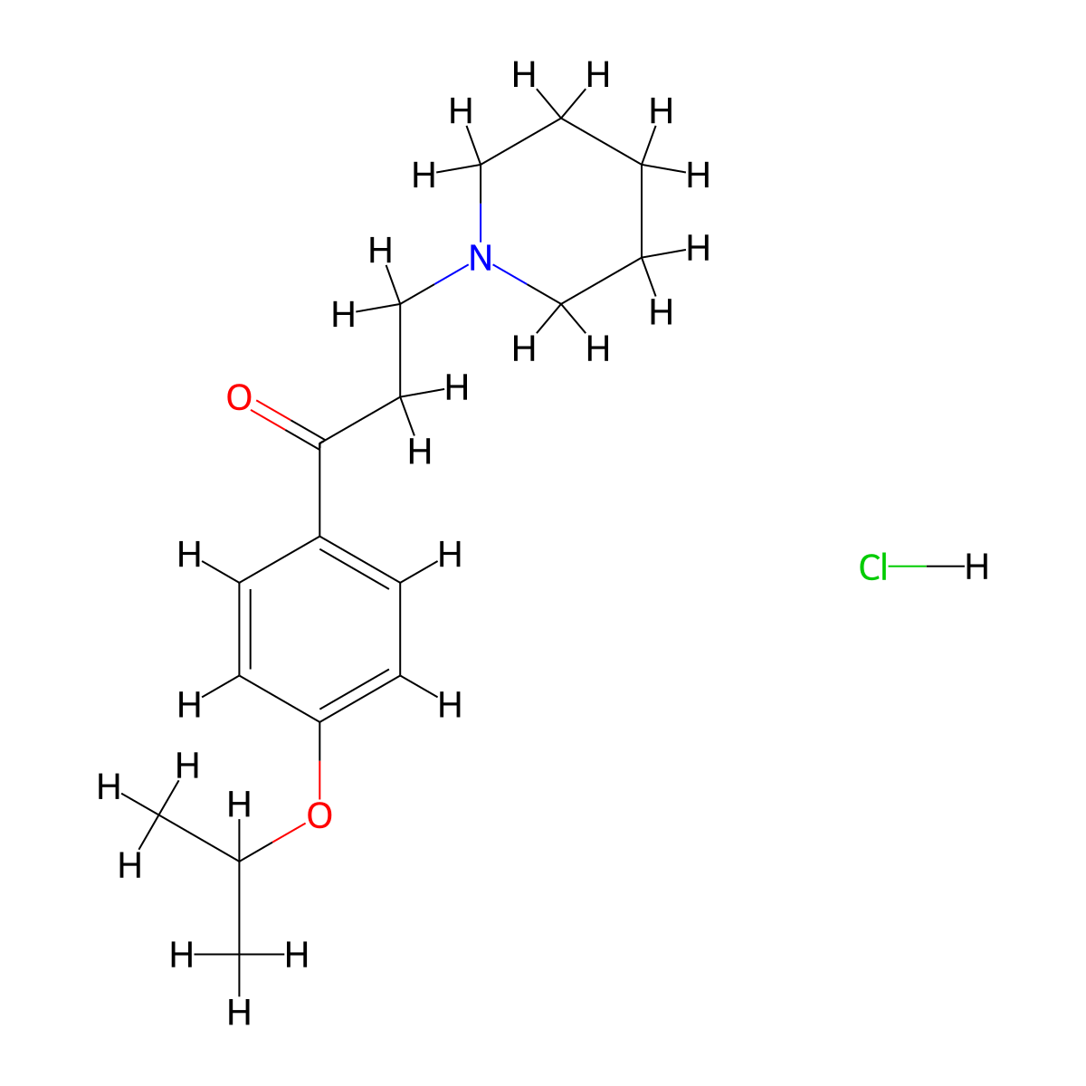 Propiophenone, 4'-isopropoxy-3-piperidino-, hydrochloride molecular structure, CAS 63957-31-3