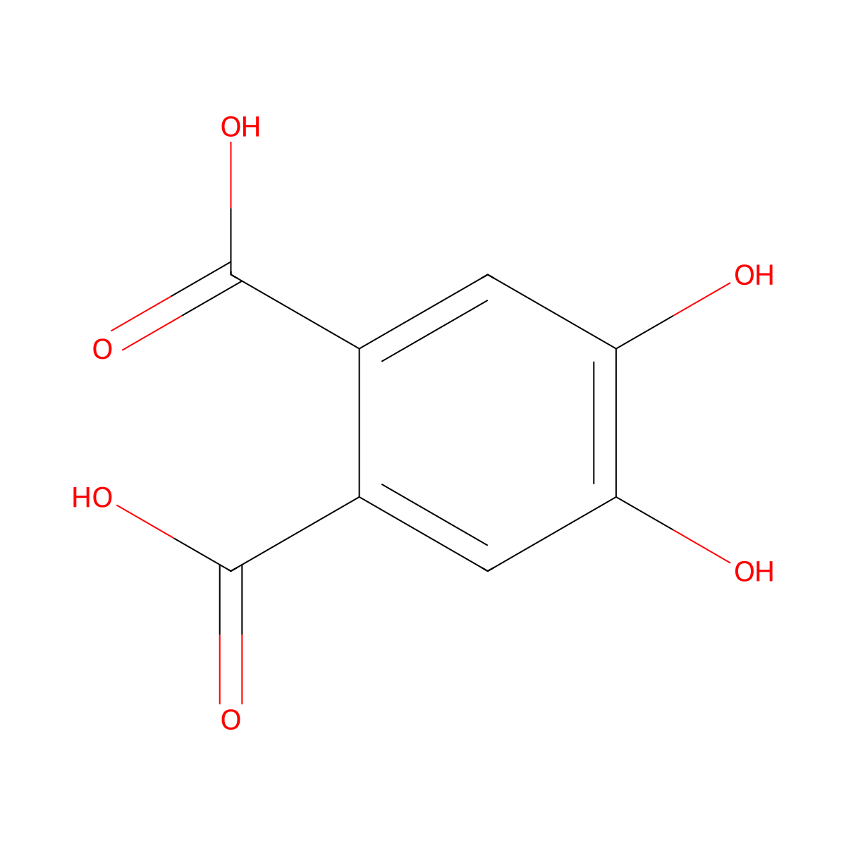 4,5-Dihydroxyphthalic acid molecular structure, CAS 63958-66-7