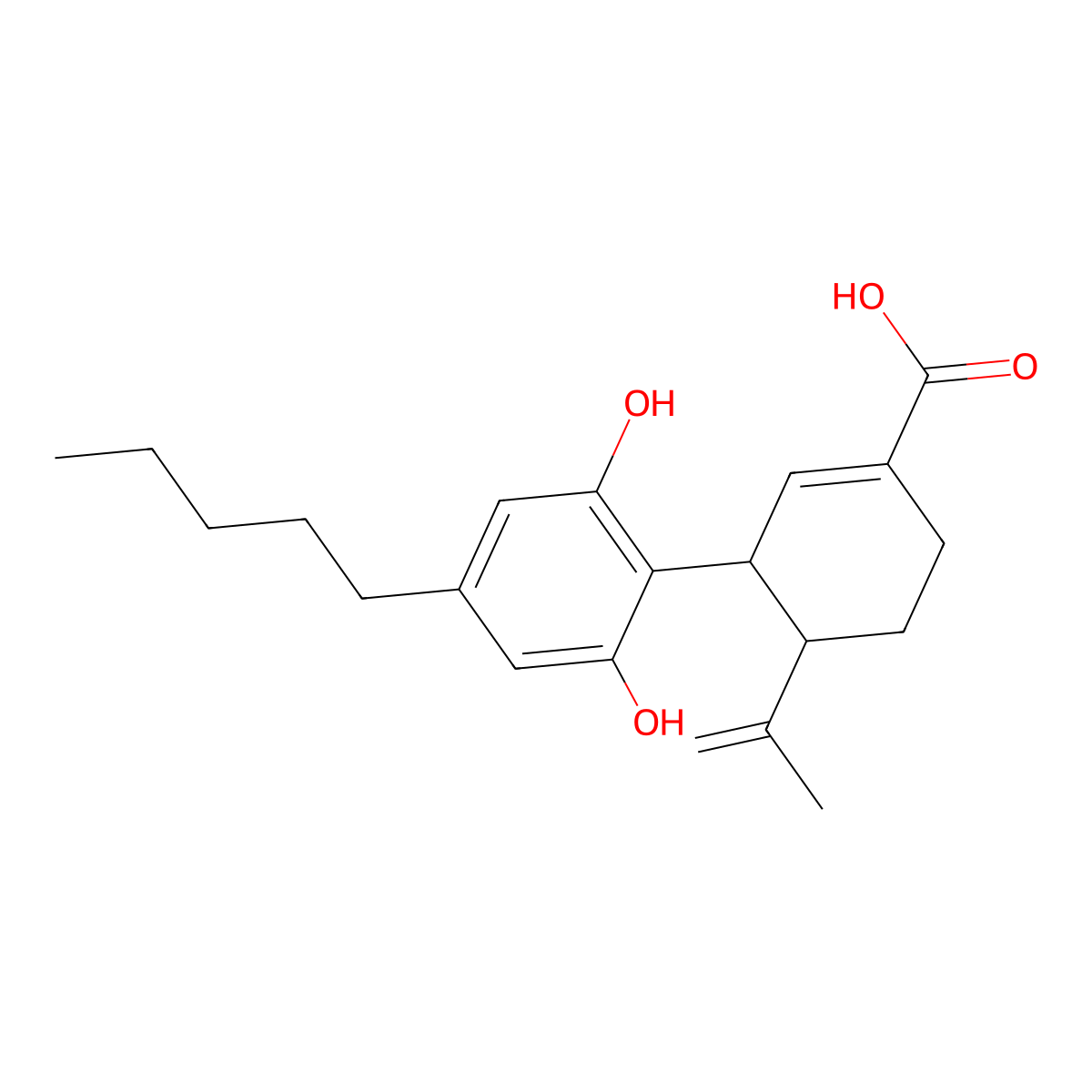 7-Carboxycannabidiol molecular structure, CAS 63958-77-0