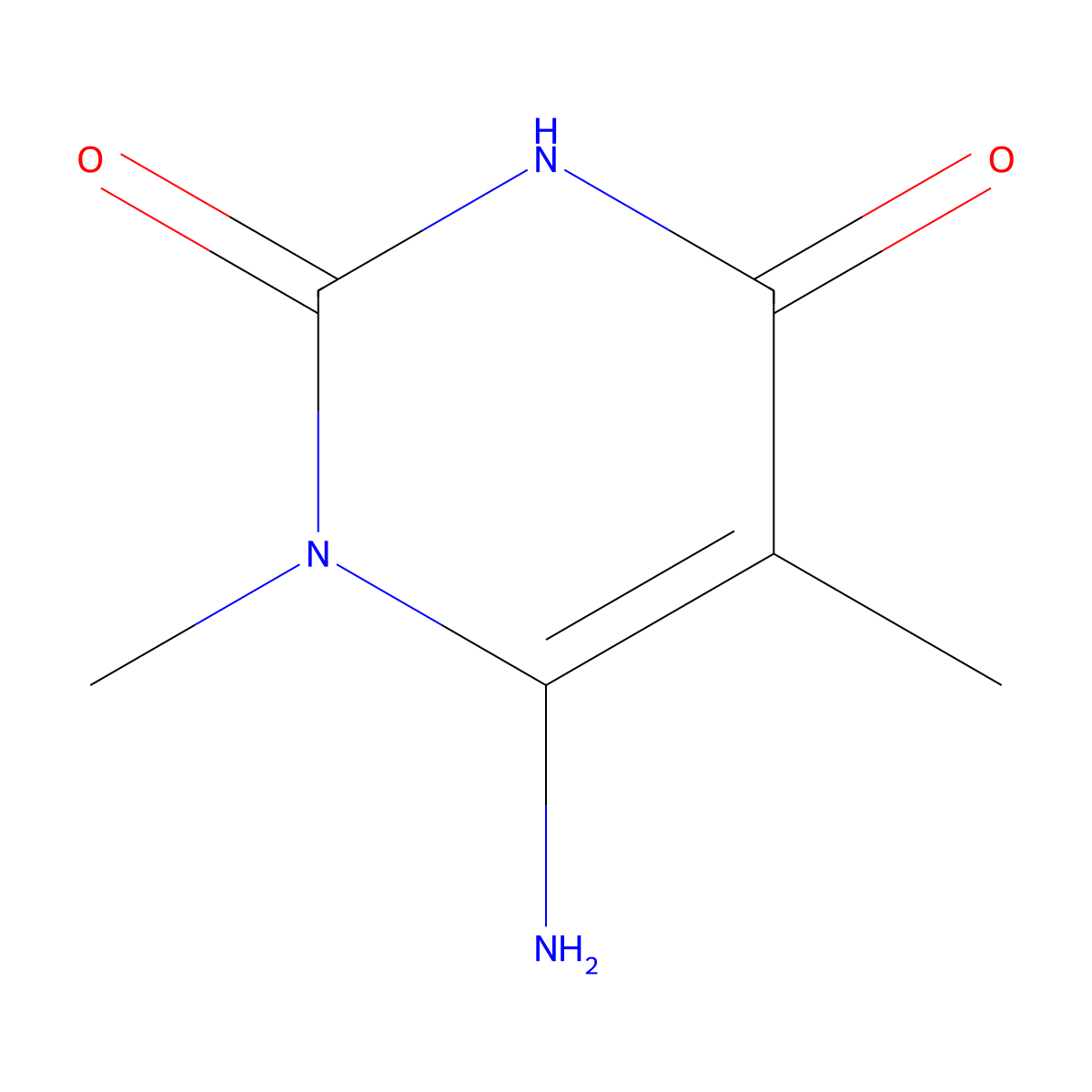 6-Amino-1,5-dimethyl-1,2,3,4-tetrahydropyrimidine-2,4-dione molecular structure, CAS 63959-47-7