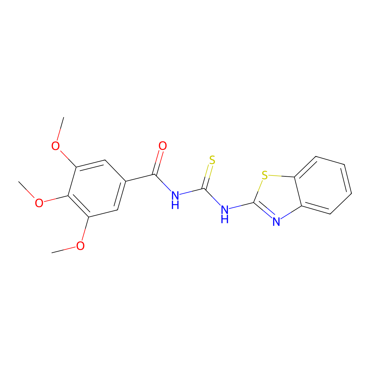 N-(1,3-benzothiazol-2-ylcarbamothioyl)-3,4,5-trimethoxybenzamide molecular structure, CAS 6396-53-8