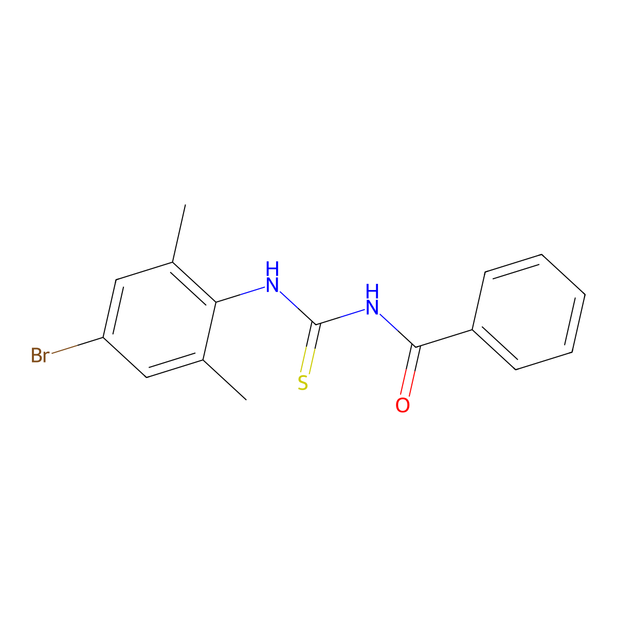 N-[(4-bromo-2,6-dimethylphenyl)carbamothioyl]benzamide molecular structure, CAS 6396-72-1