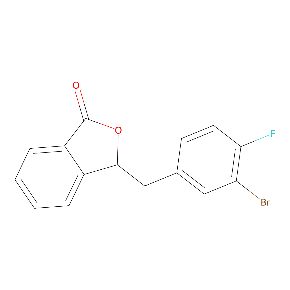 3-(3-Bromo-4-fluorobenzyl)isobenzofuran-1(3H)-one molecular structure, CAS 63964-50-1