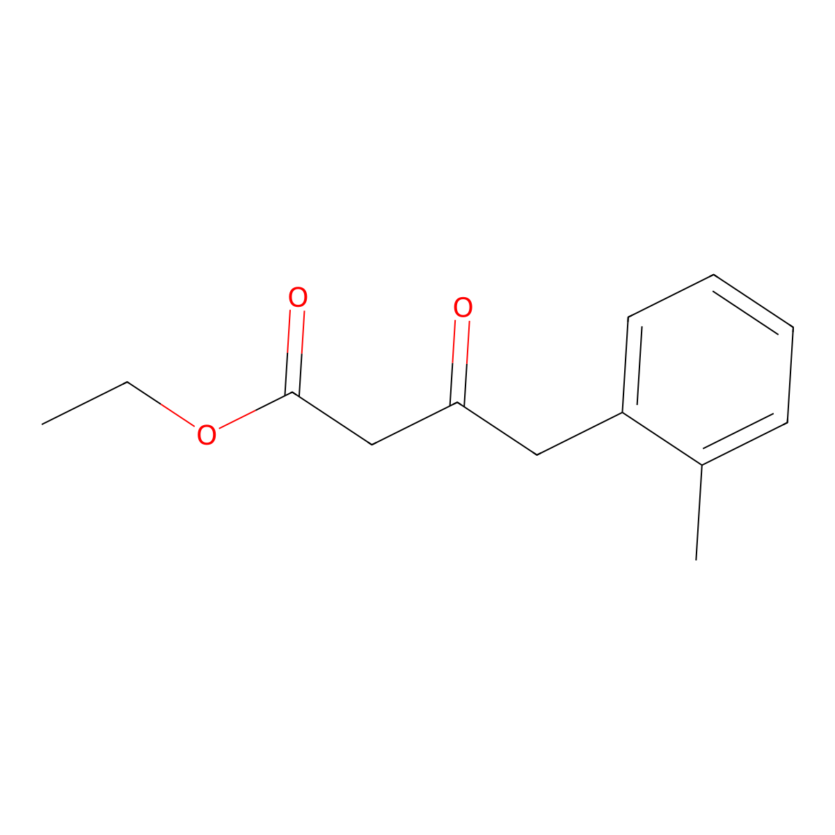 Ethyl 4-(2-methylphenyl)-3-oxobutanoate molecular structure, CAS 63968-26-3