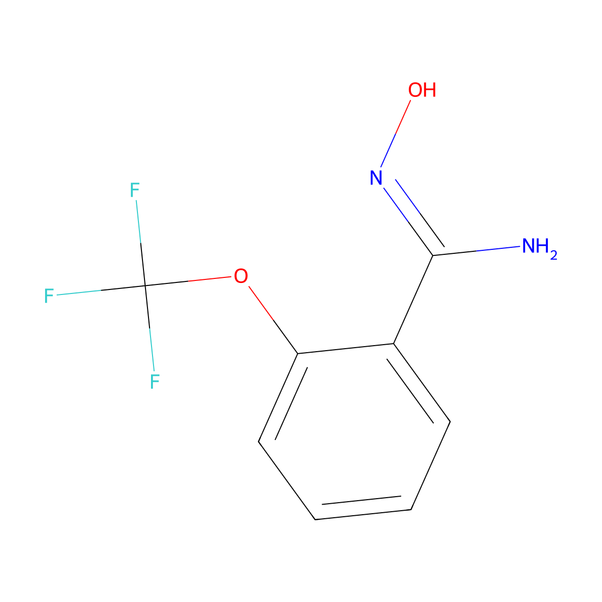 N'-hydroxy-2-(trifluoromethoxy)benzenecarboximidamide molecular structure, CAS 63968-84-3
