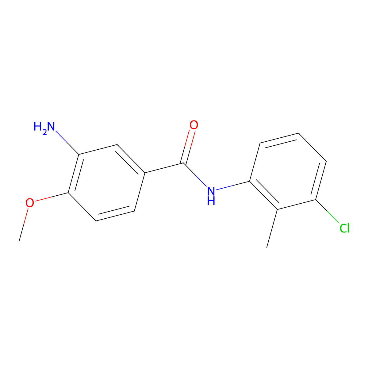 3-Amino-N-(3-chloro-2-methylphenyl)-4-methoxybenzamide molecular structure, CAS 63969-05-1