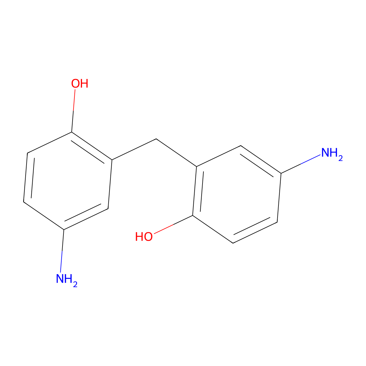 2,2'-Methylenebis(4-aminophenol) molecular structure, CAS 63969-46-0