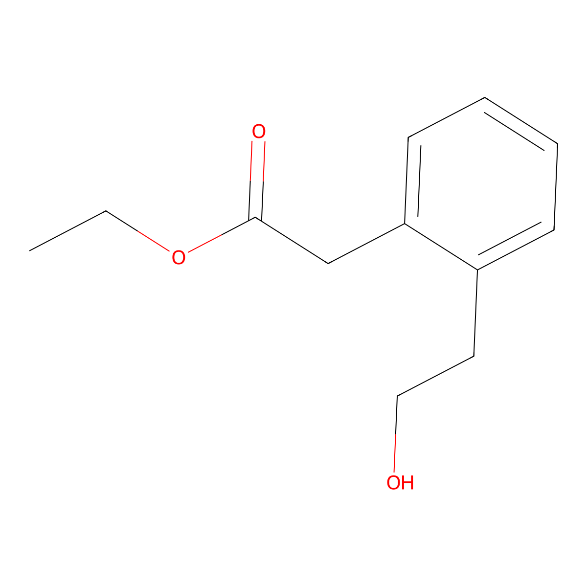 Ethyl 2-[2-(2-hydroxyethyl)phenyl]acetate molecular structure, CAS 63969-86-8
