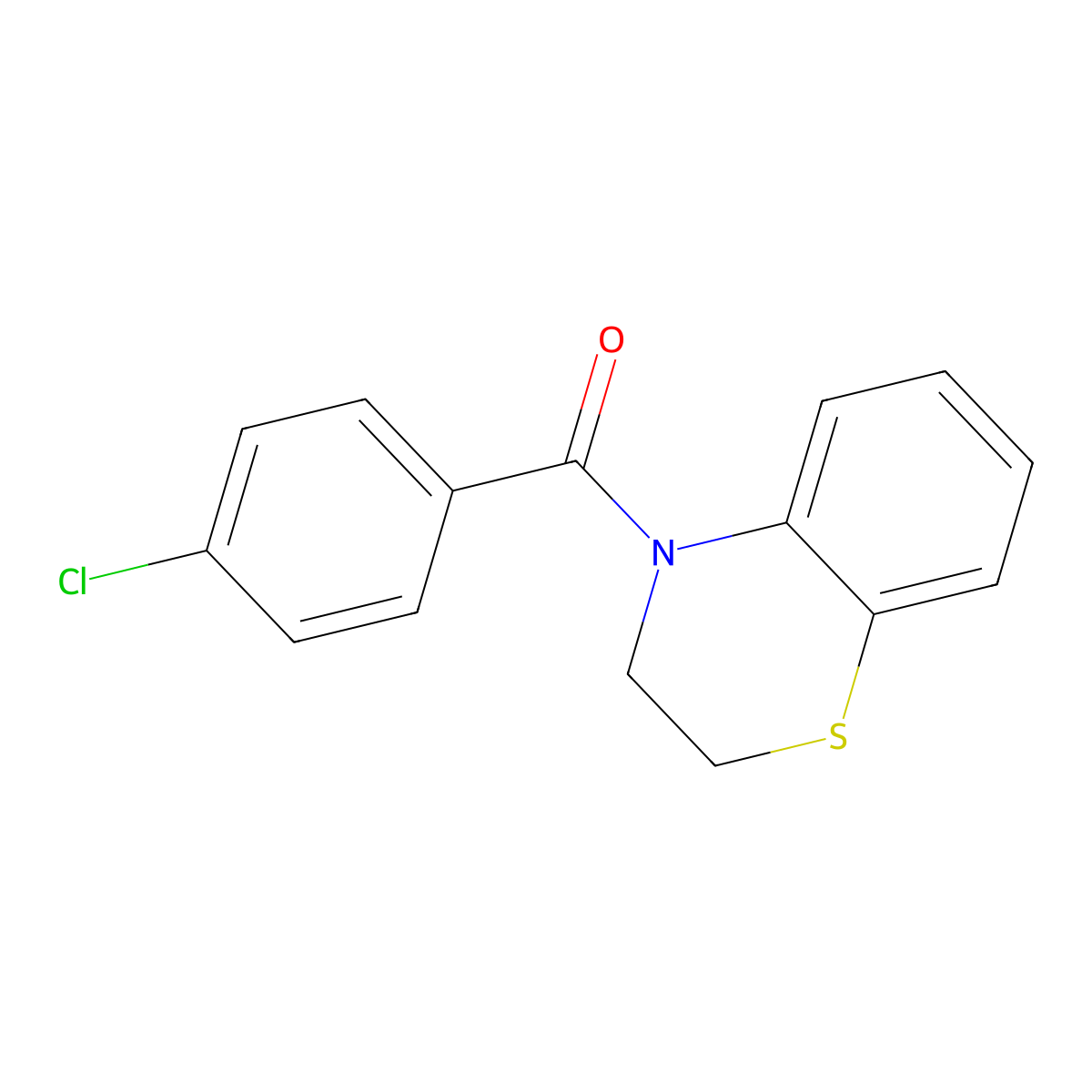 (4-chlorophenyl)(2,3-dihydro-4H-1,4-benzothiazin-4-yl)methanone molecular structure, CAS 6397-20-2