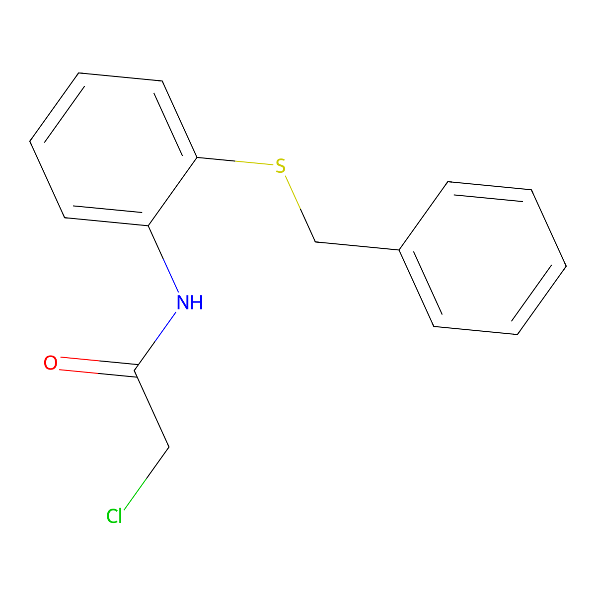 N-[2-(benzylsulfanyl)phenyl]-2-chloroacetamide molecular structure, CAS 6397-35-9