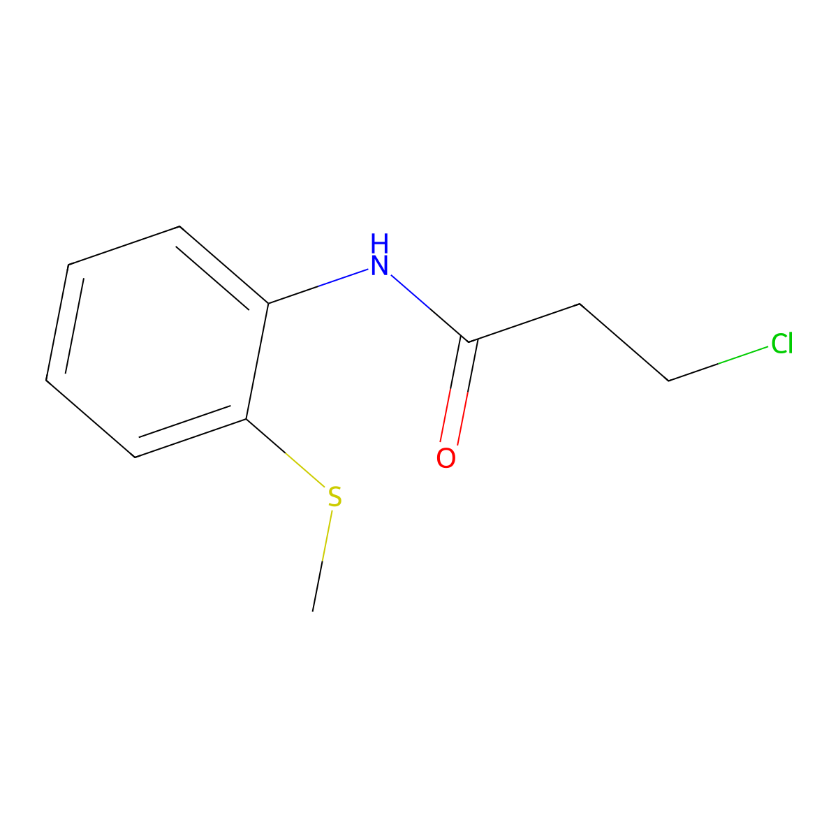 3-Chloro-N-[2-(methylsulfanyl)phenyl]propanamide molecular structure, CAS 6397-38-2