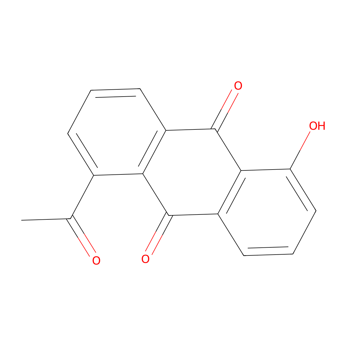 1-Acetyl-5-hydroxyanthracene-9,10-dione molecular structure, CAS 63972-38-3