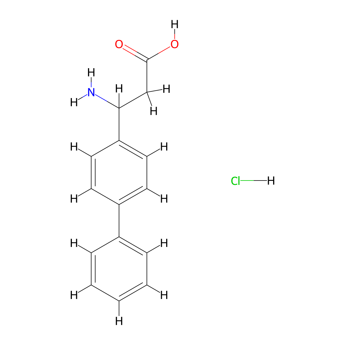 3-Amino-3-(4-phenylphenyl)propanoic acid;hydrochloride molecular structure, CAS 63974-16-3
