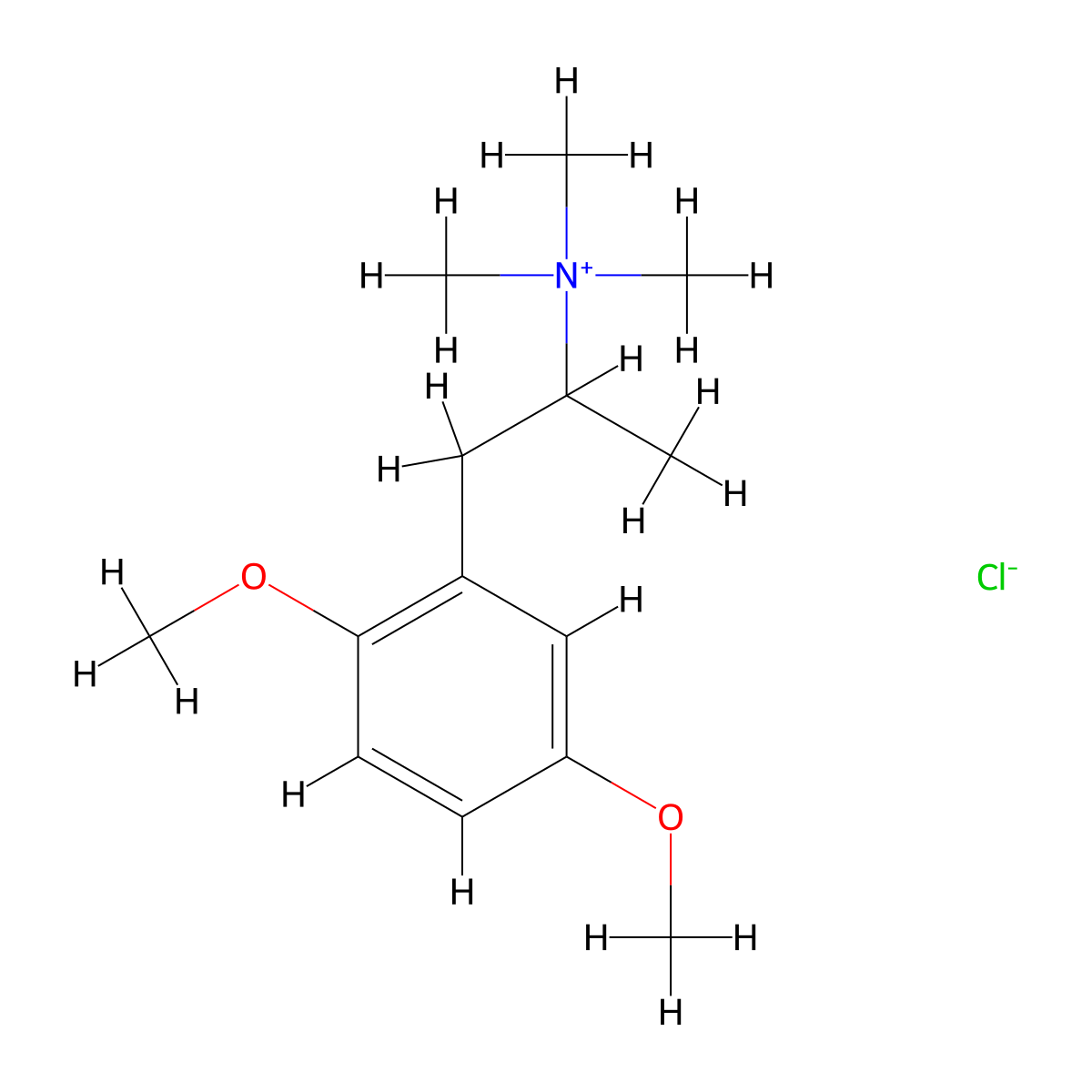 1-(2,5-Dimethoxyphenyl)-N,N,N-trimethylpropan-2-aminium chloride molecular structure, CAS 63977-47-9