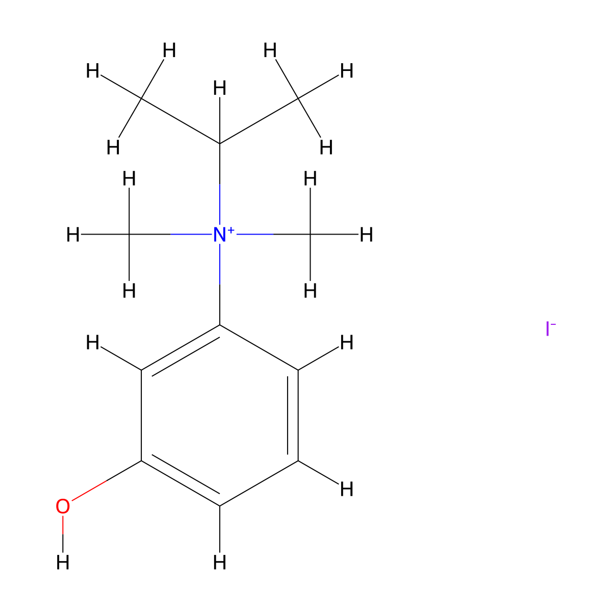 Ammonium, dimethyl(3-hydroxyphenyl)isopropyl-, iodide molecular structure, CAS 63977-51-5