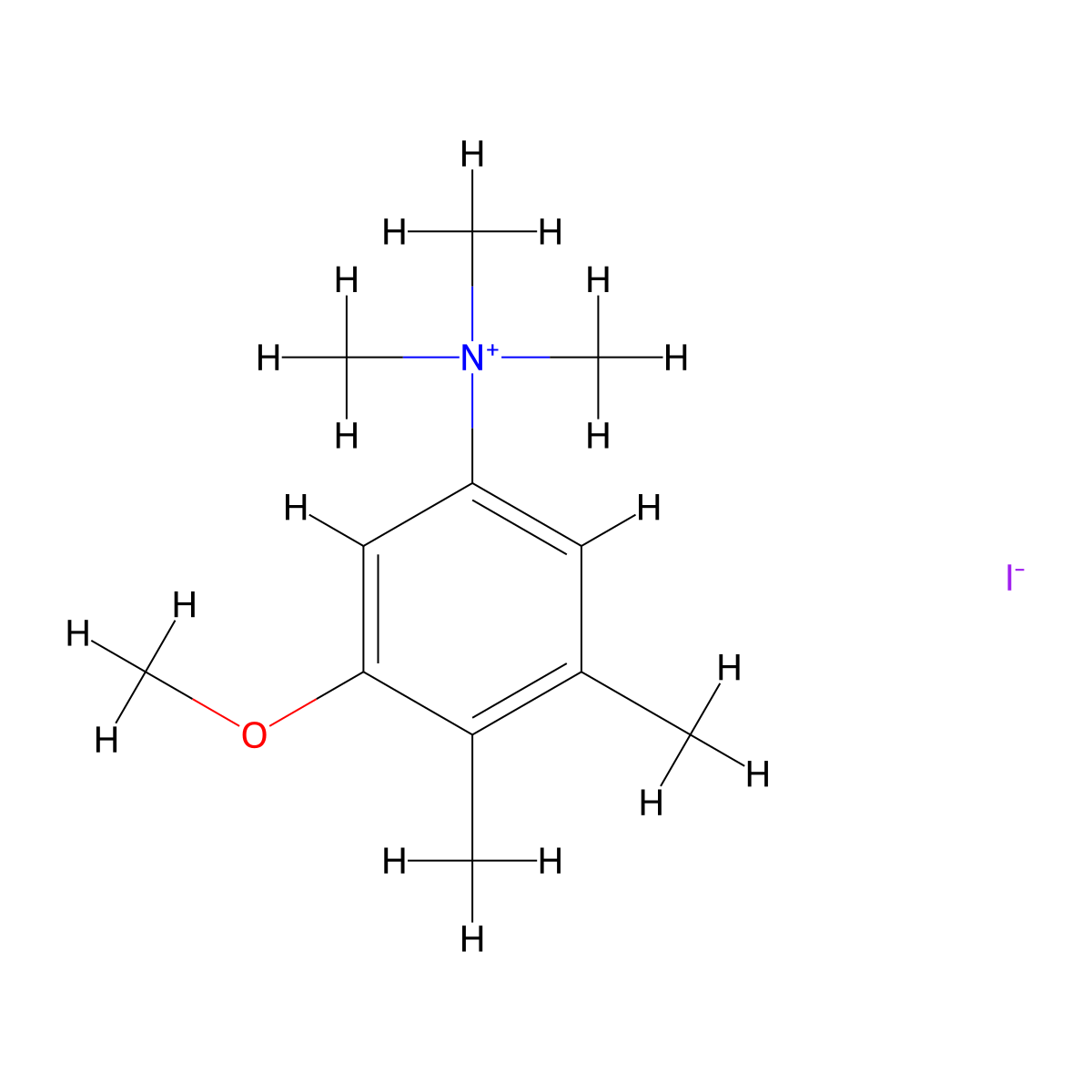3-Methoxy-N,N,N,4,5-pentamethylanilinium iodide molecular structure, CAS 63977-54-8