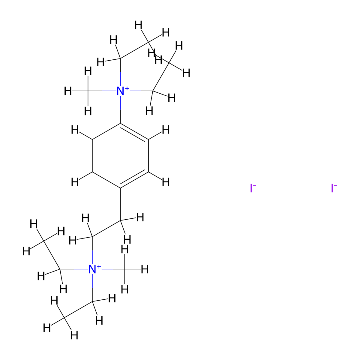 Ammonium, ((p-diethylmethylammonio)phenethyl)diethylmethyl-, diiodide molecular structure, CAS 63977-59-3