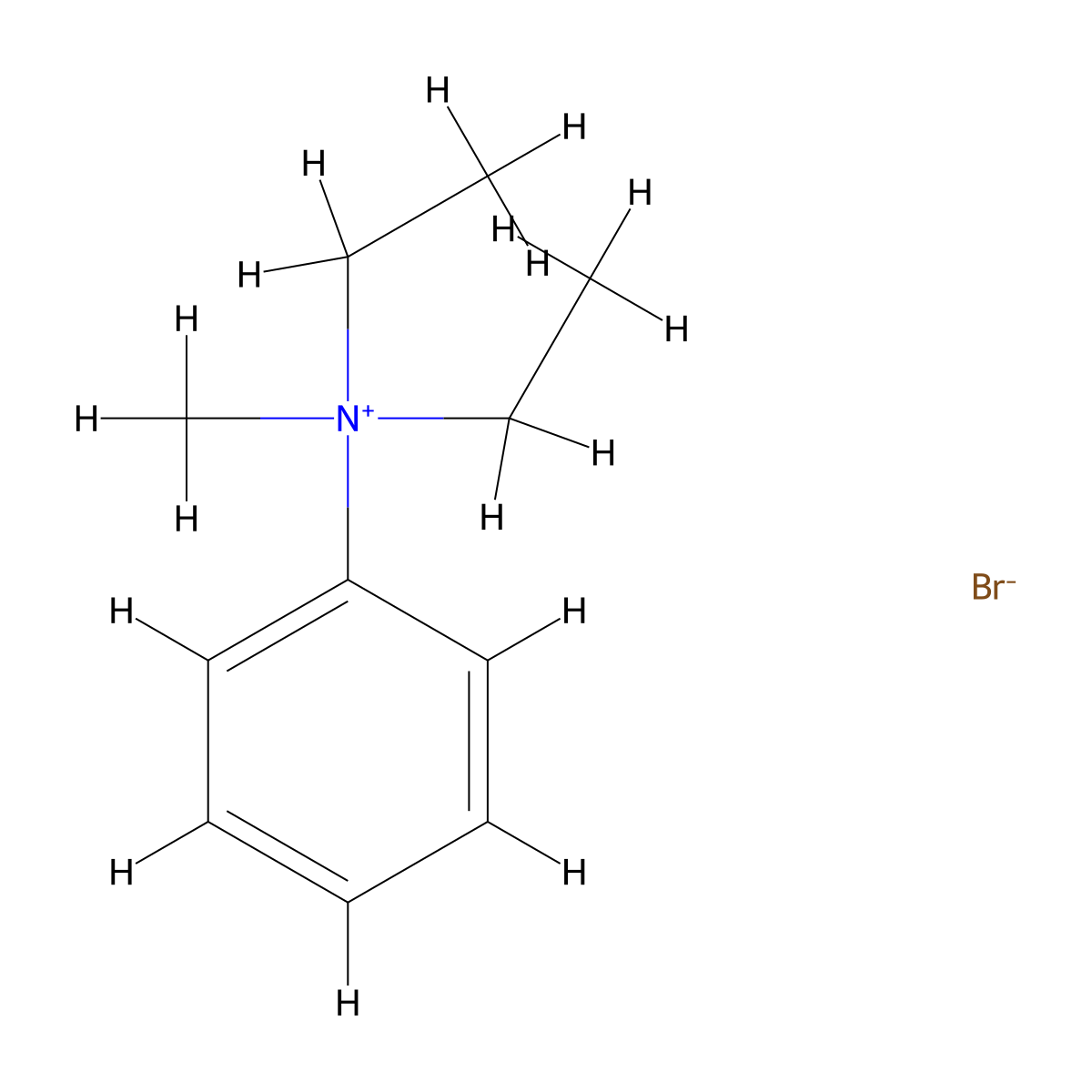 Ammonium, diethylmethylphenyl-, bromide molecular structure, CAS 63977-64-0