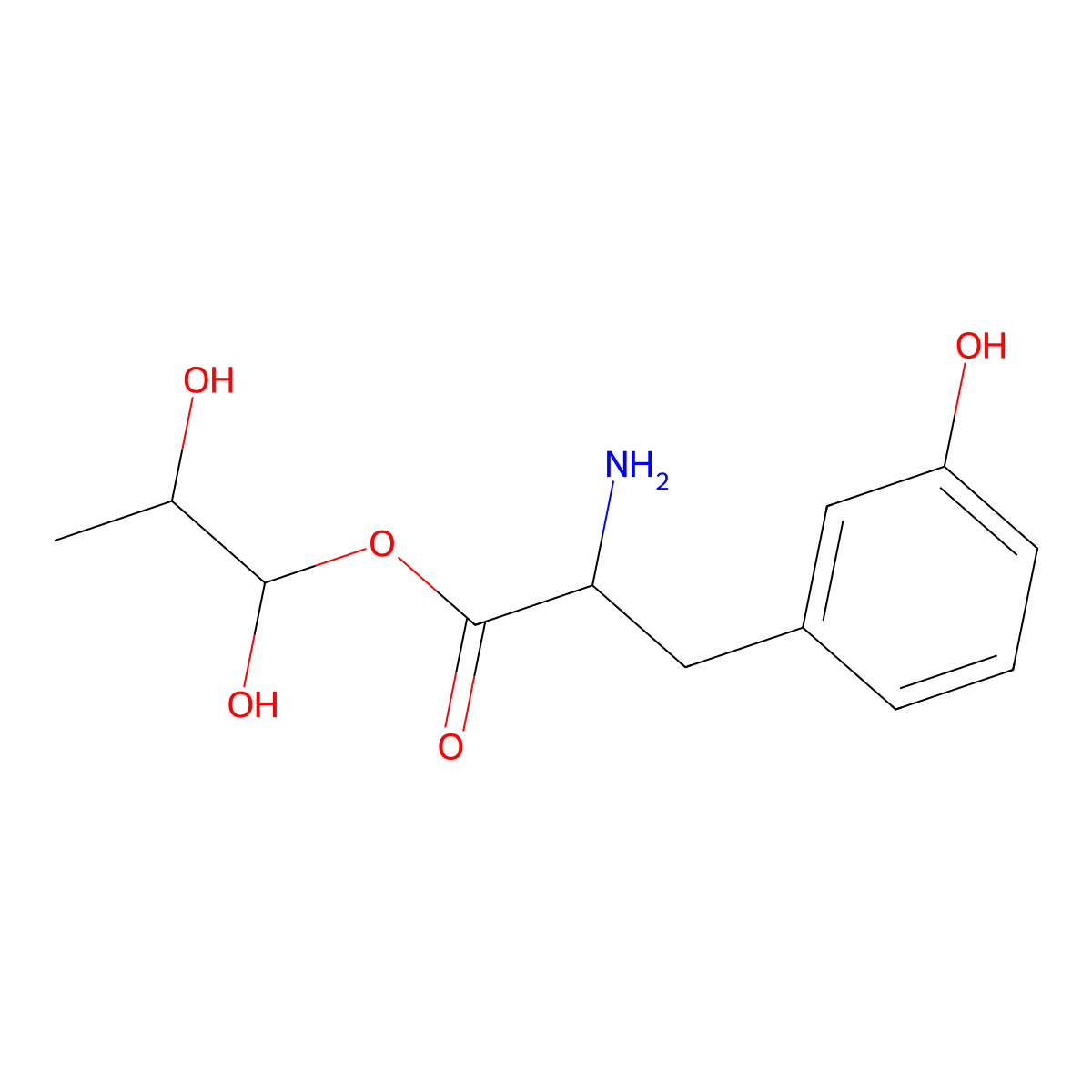 3-Hydroxyphenylalanine 1,2-dihydroxypropyl ester molecular structure, CAS 63978-27-8