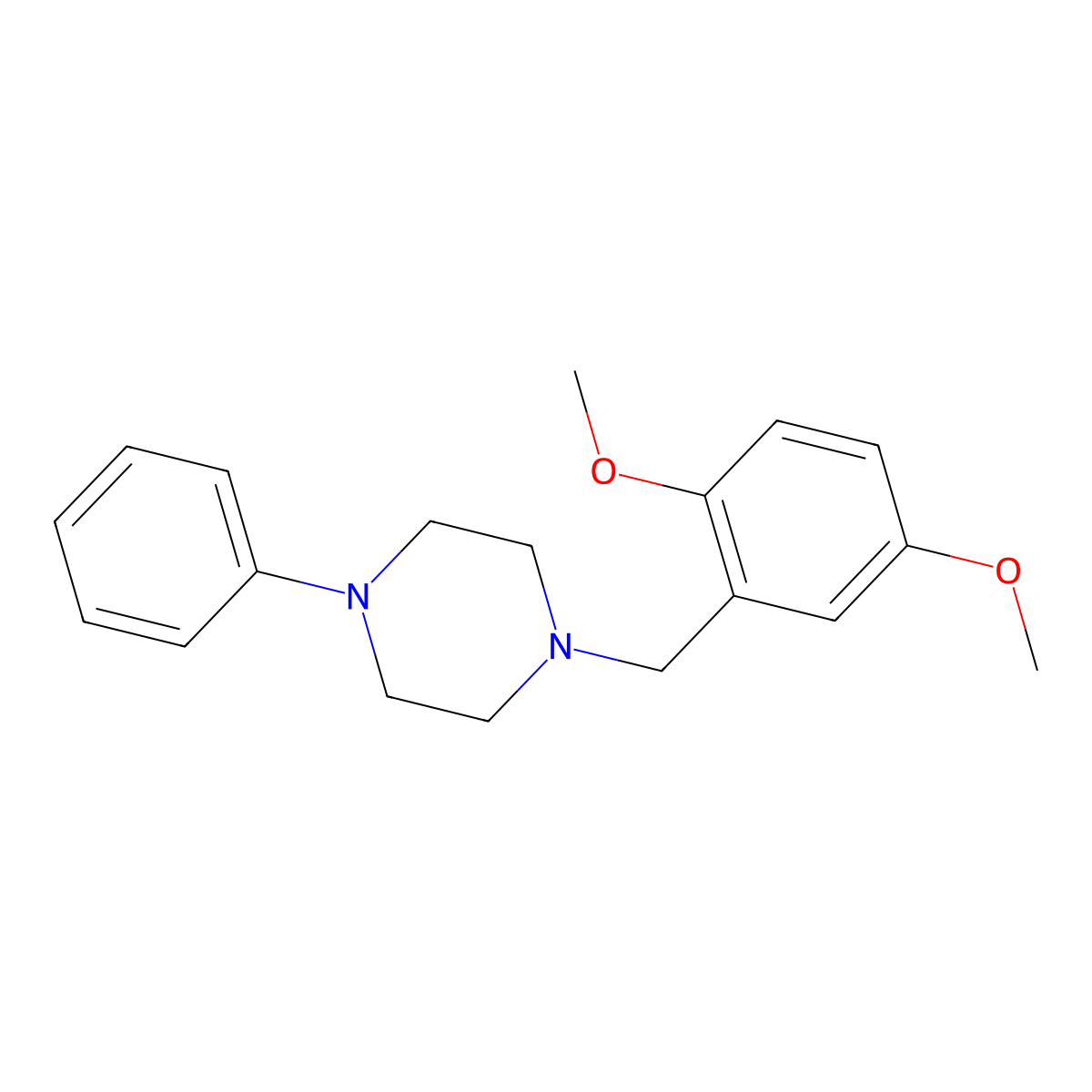 Piperazine, 1-(2,5-dimethoxybenzyl)-4-phenyl- molecular structure, CAS 63978-38-1
