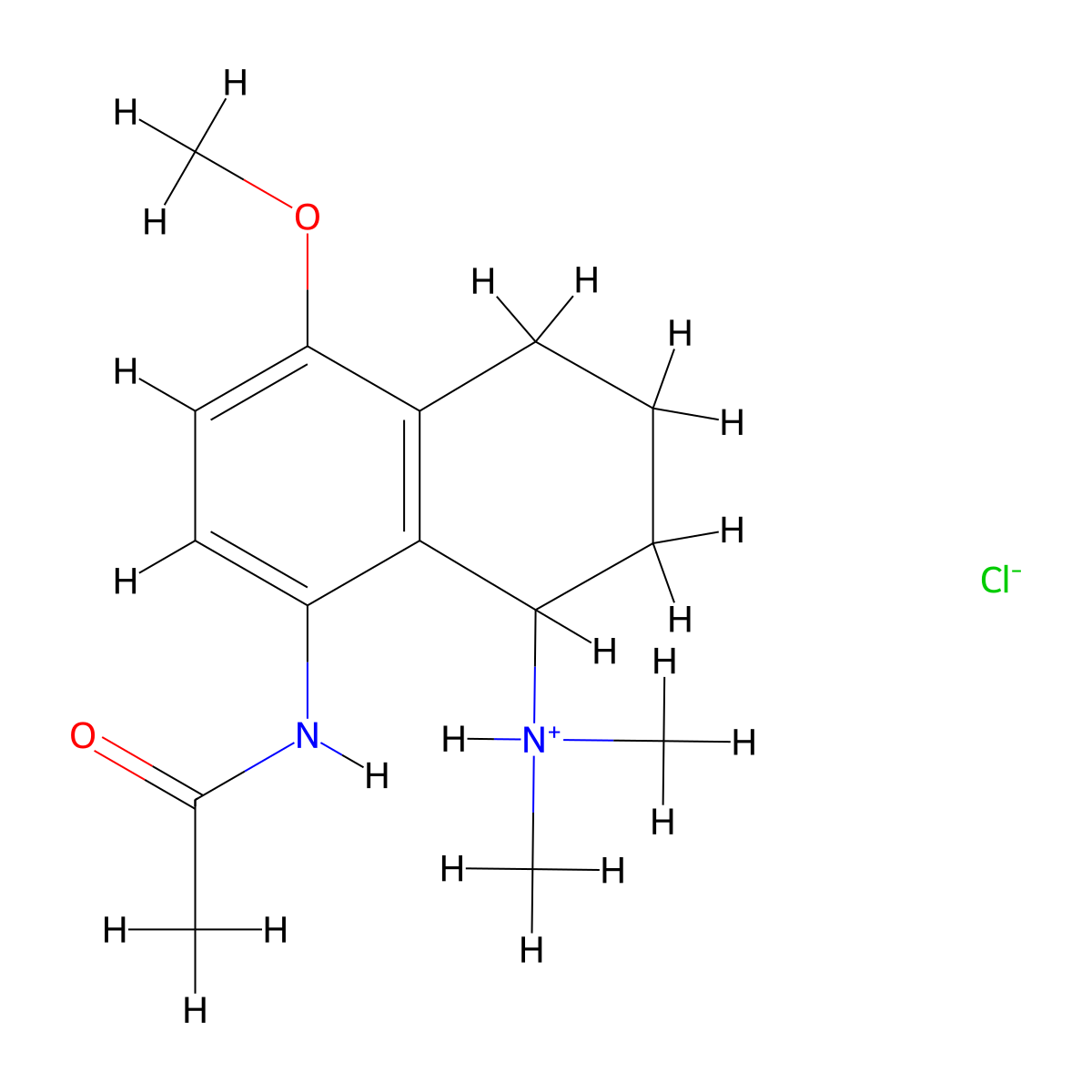 1-Naphthylamine, 1,2,3,4-tetrahydro-8-acetamido-N,N-dimethyl-5-methoxy-, hydrochloride molecular structure, CAS 63978-95-0