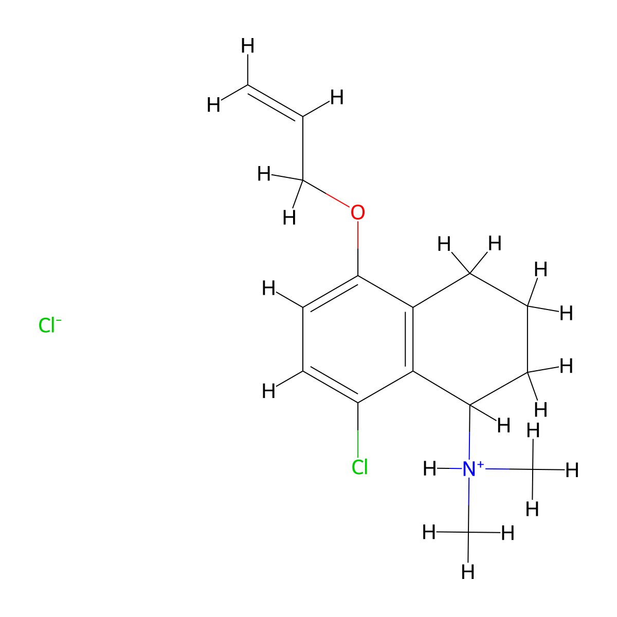 1-Naphthylamine, 1,2,3,4-tetrahydro-5-allyloxy-8-chloro-N,N-dimethyl-, hydrochloride molecular structure, CAS 63978-97-2