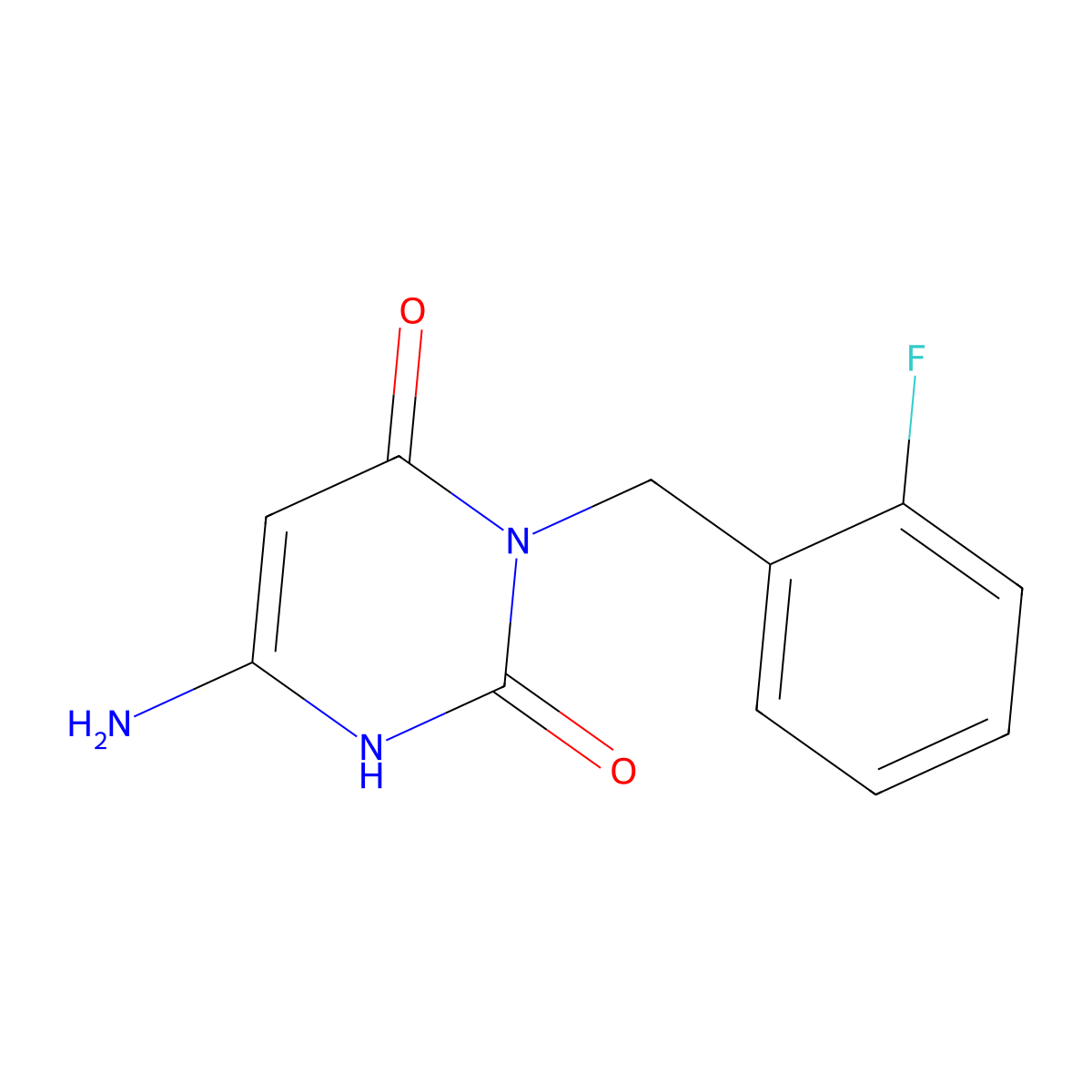 6-amino-3-(2-fluorobenzyl)pyrimidine-2,4(1H,3H)-dione molecular structure, CAS 639780-60-2
