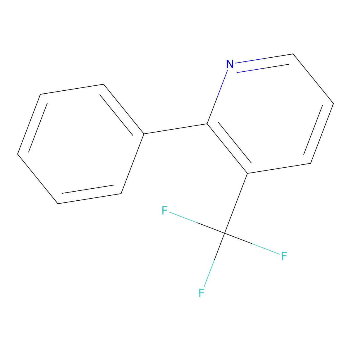 2-Phenyl-3-(trifluoromethyl)pyridine molecular structure, CAS 639782-24-4
