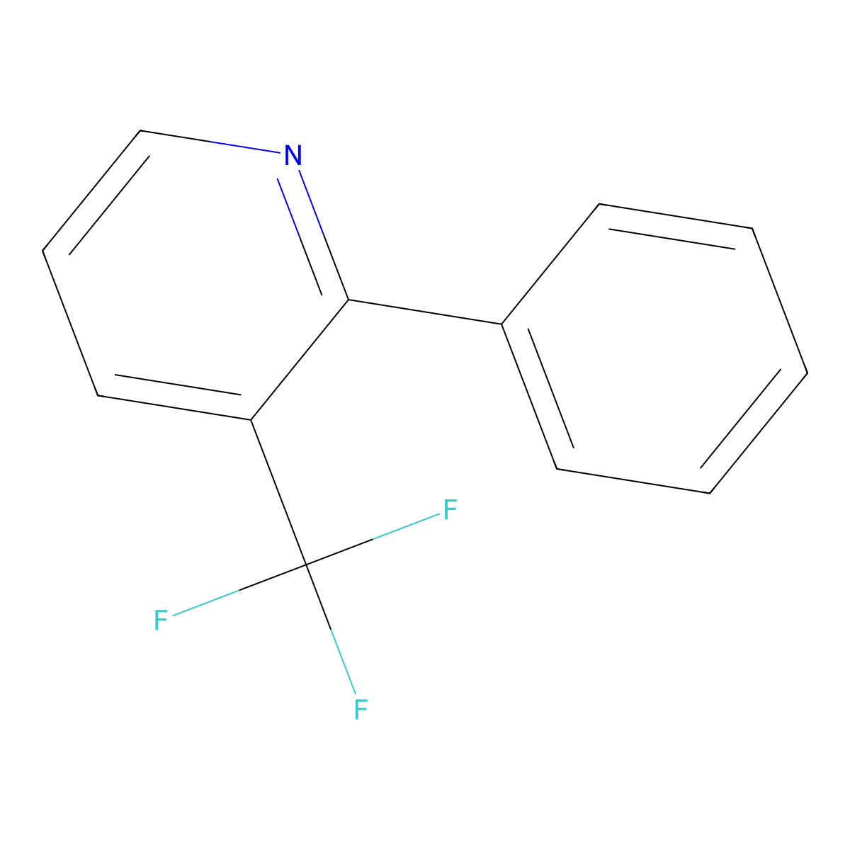 2-Phenyl-3-(trifluoromethyl)pyridine molecular structure, CAS 639782-24-4