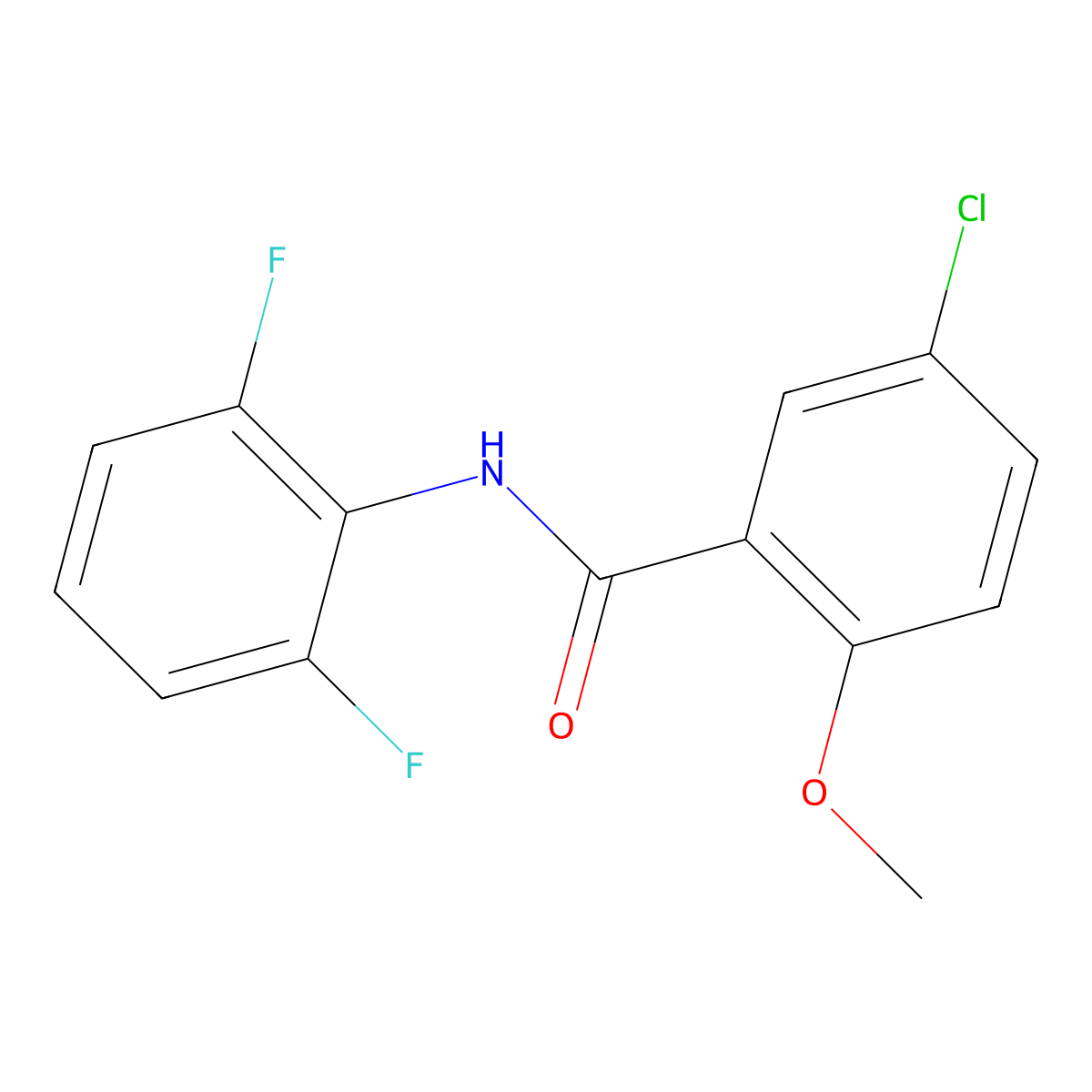 5-chloro-N-(2,6-difluorophenyl)-2-methoxybenzamide molecular structure, CAS 639786-83-7