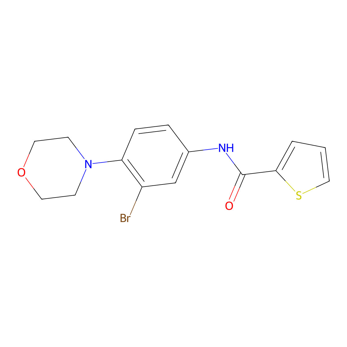N-[3-bromo-4-(4-morpholinyl)phenyl]-2-thiophenecarboxamide molecular structure, CAS 639787-27-2