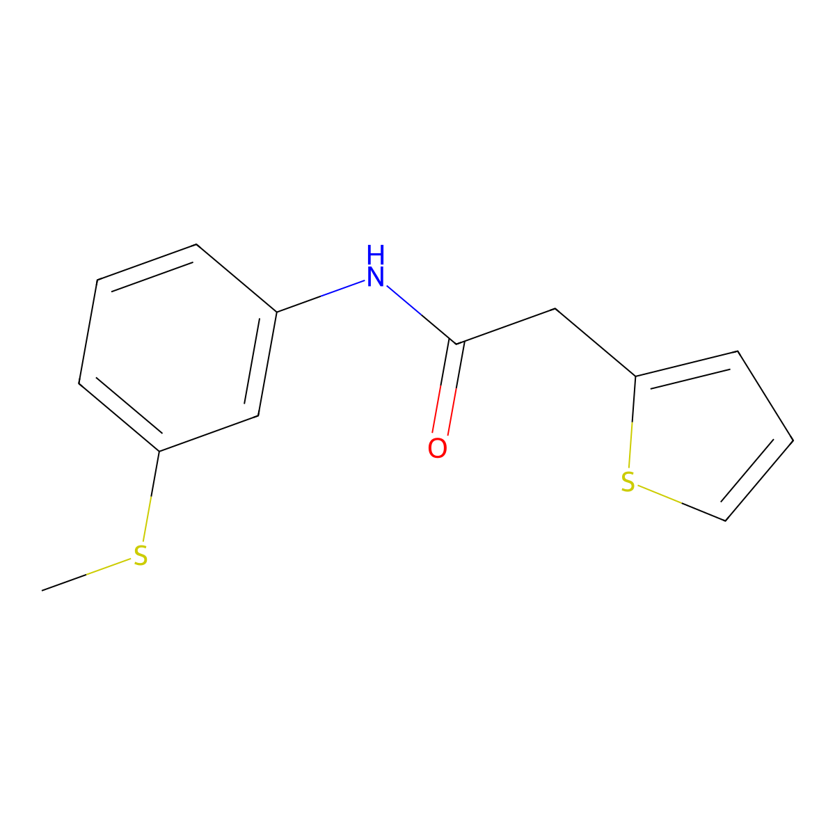 N-(3-methylsulfanylphenyl)-2-thiophen-2-ylacetamide molecular structure, CAS 639789-12-1