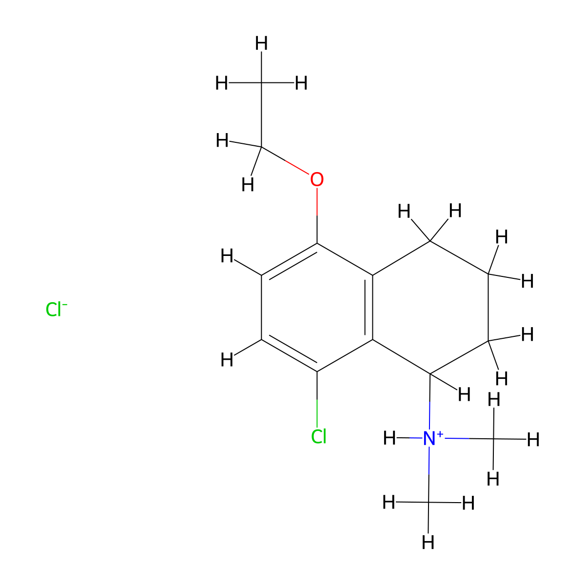 8-Chloro-5-ethoxy-N,N-dimethyl-1,2,3,4-tetrahydronaphthalen-1-amine--hydrogen chloride (1/1) molecular structure, CAS 63979-07-7