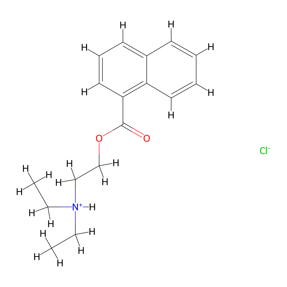 1-Naphthoic acid, 2-(diethylamino)ethyl ester, hydrochloride molecular structure, CAS 63979-15-7