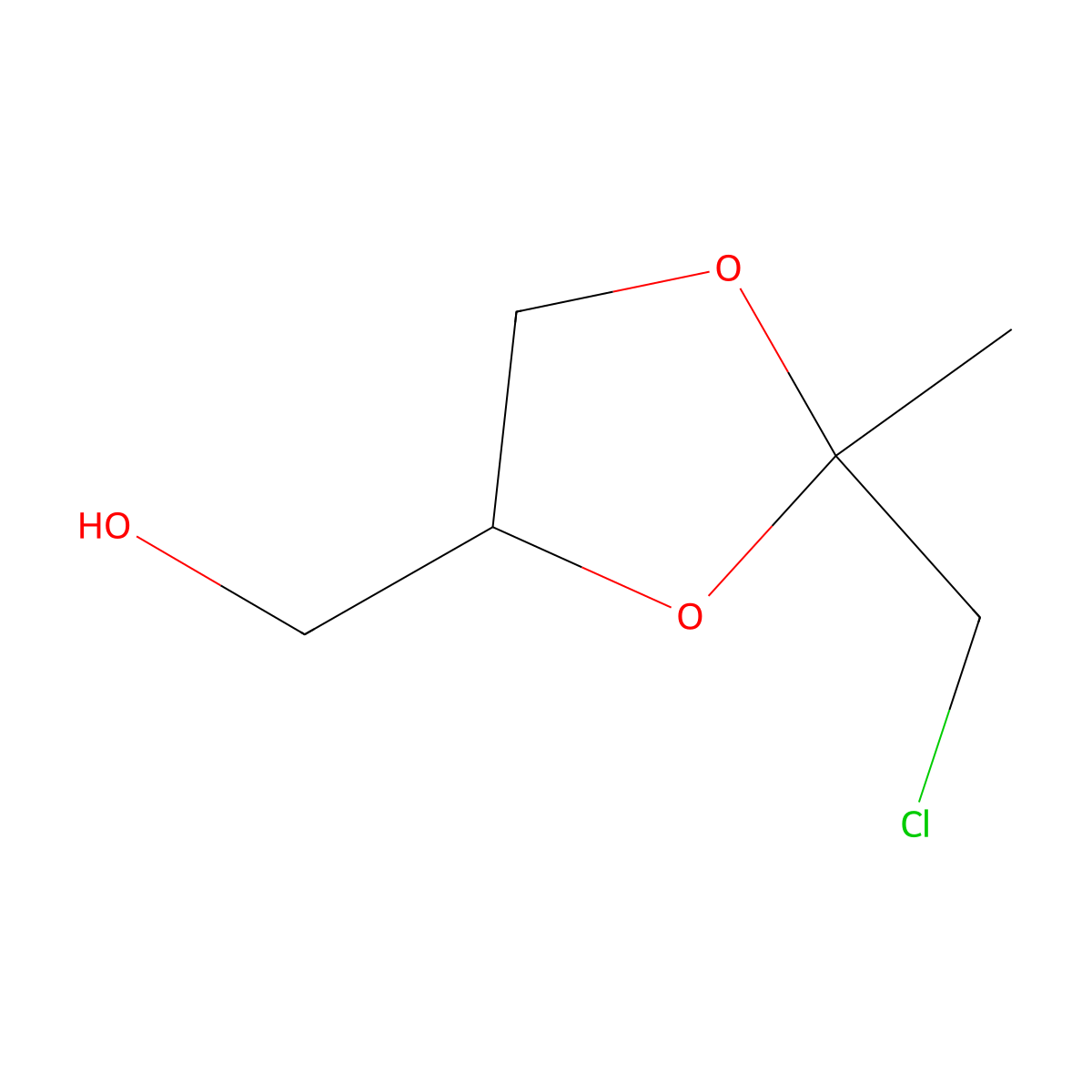 1,3-Dioxolane-4-methanol, 2-chloromethyl-2-methyl- molecular structure, CAS 63979-51-1