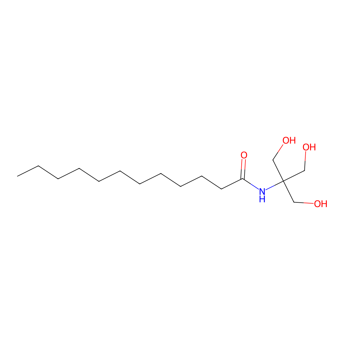 Dodecanamide, N-(tris(hydroxymethyl)methyl)- molecular structure, CAS 63979-60-2