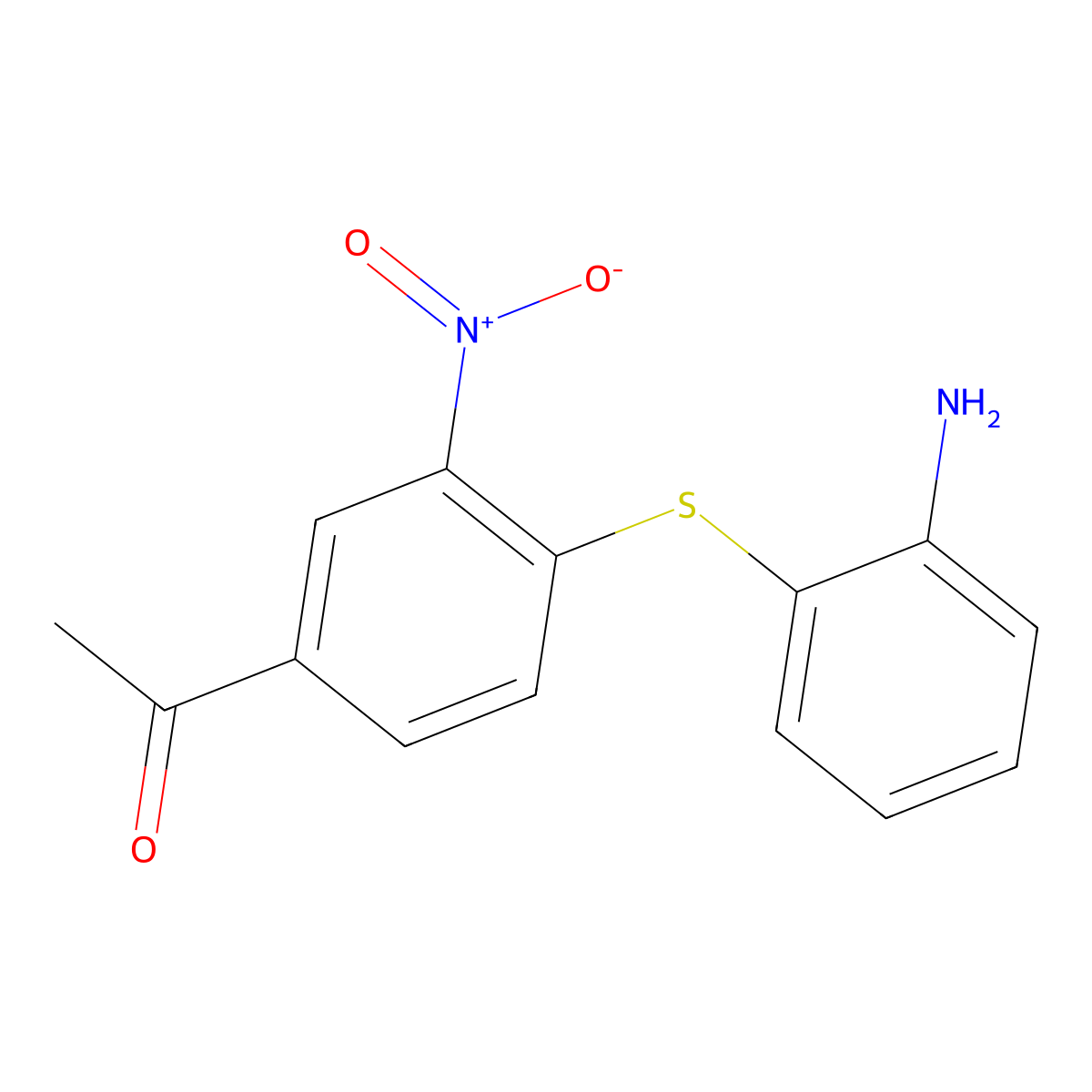Sulfide, (4-acetyl-2-nitro)phenyl 2'-aminophenyl molecular structure, CAS 63979-90-8