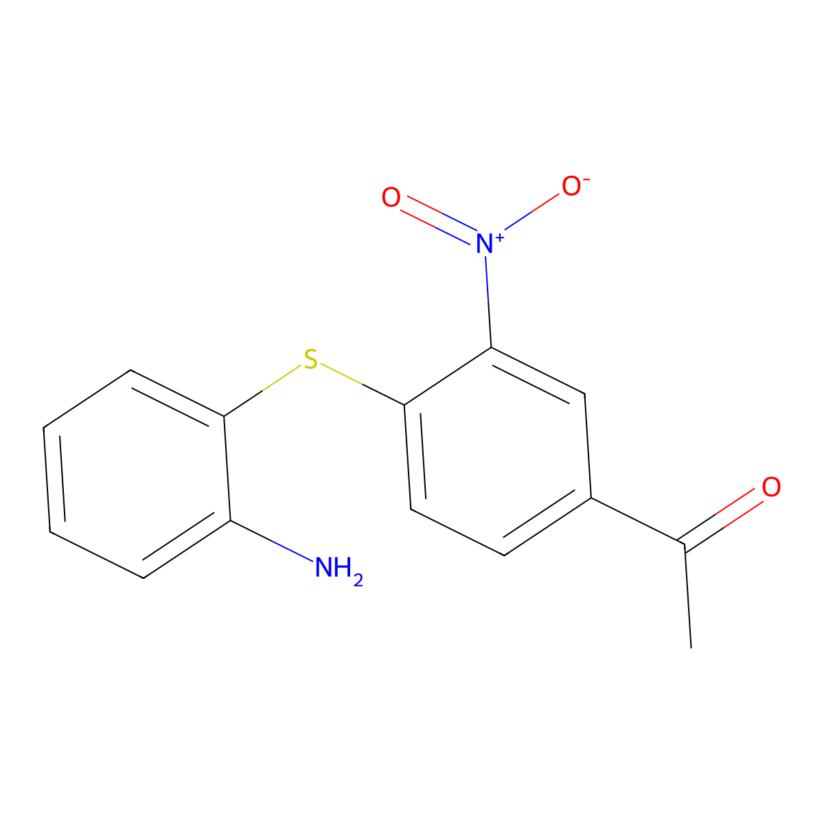 Sulfide, (4-acetyl-2-nitro)phenyl 2'-aminophenyl molecular structure, CAS 63979-90-8