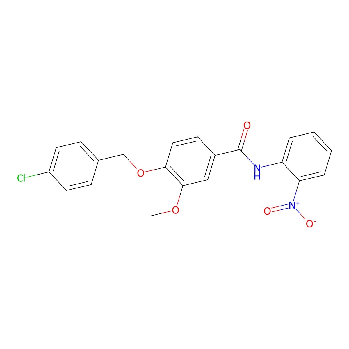 4-[(4-chlorophenyl)methoxy]-3-methoxy-N-(2-nitrophenyl)benzamide molecular structure, CAS 6398-10-3