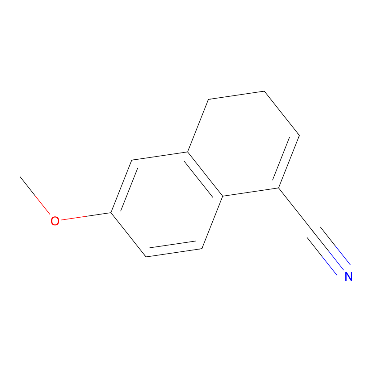 1-Naphthalenecarbonitrile, 3,4-dihydro-6-methoxy- molecular structure, CAS 6398-50-1
