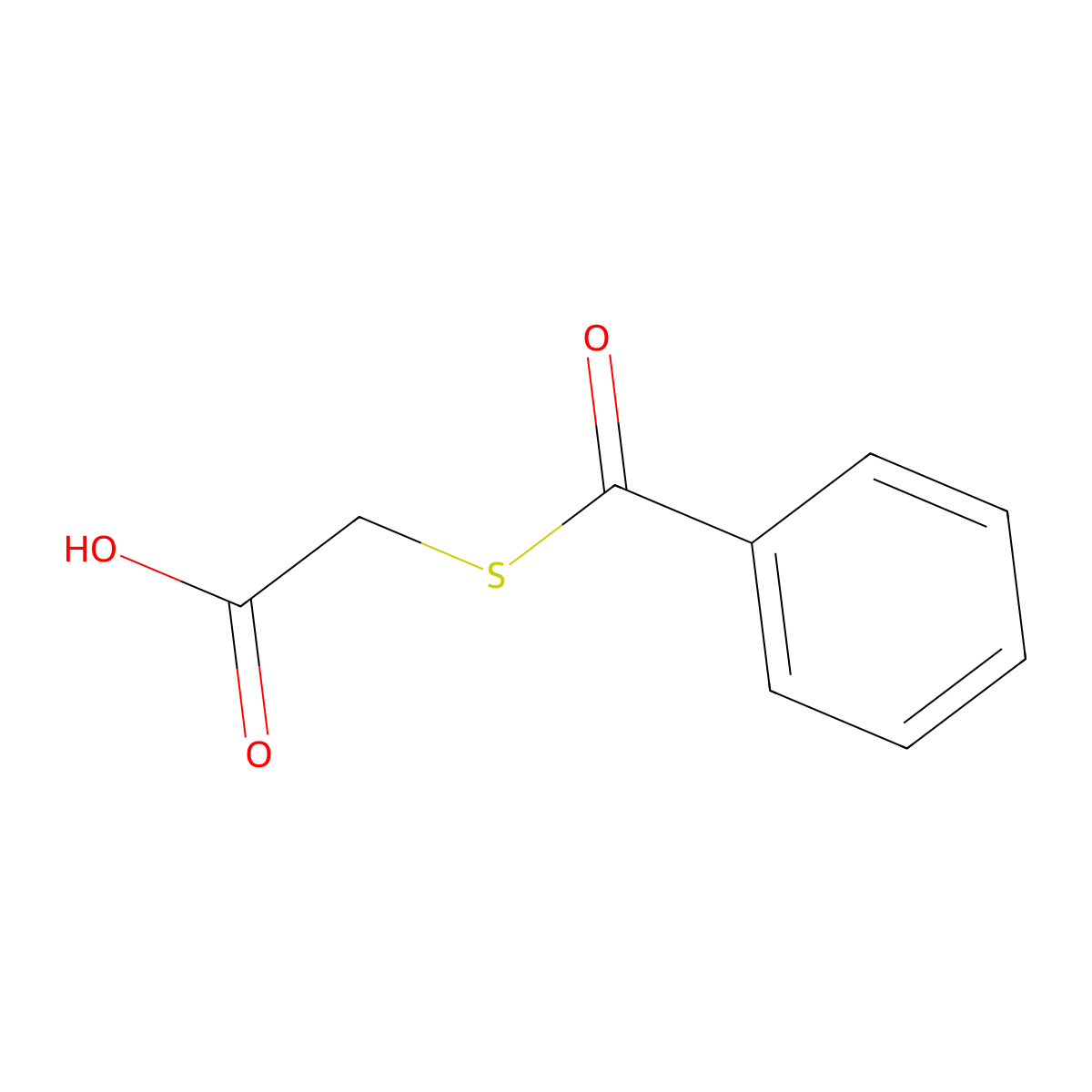 2-benzoylsulfanylacetic Acid molecular structure, CAS 6398-74-9