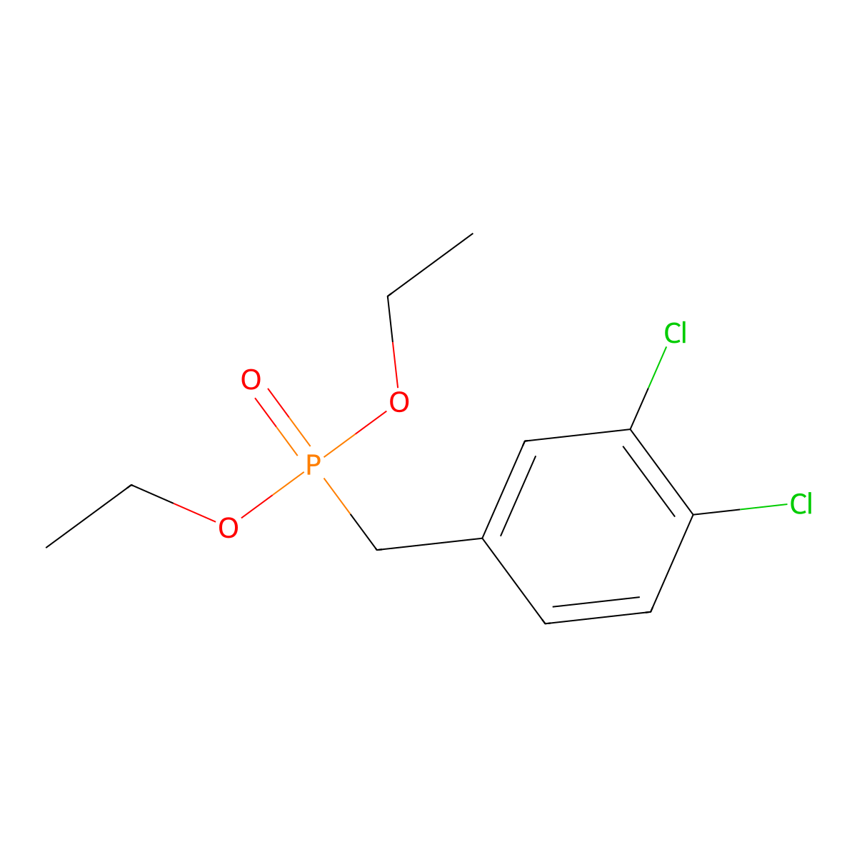 alpha-Toluenephosphonic acid, 3,4-dichloro-, diethyl ester molecular structure, CAS 63980-05-2