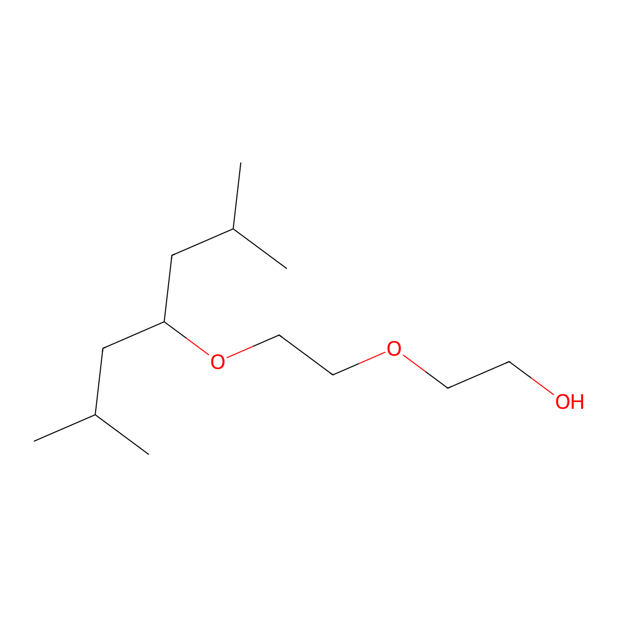 Ethanol, 2-(2-(1-isobutyl-3-methylbutoxy)ethoxy)- molecular structure, CAS 63980-62-1