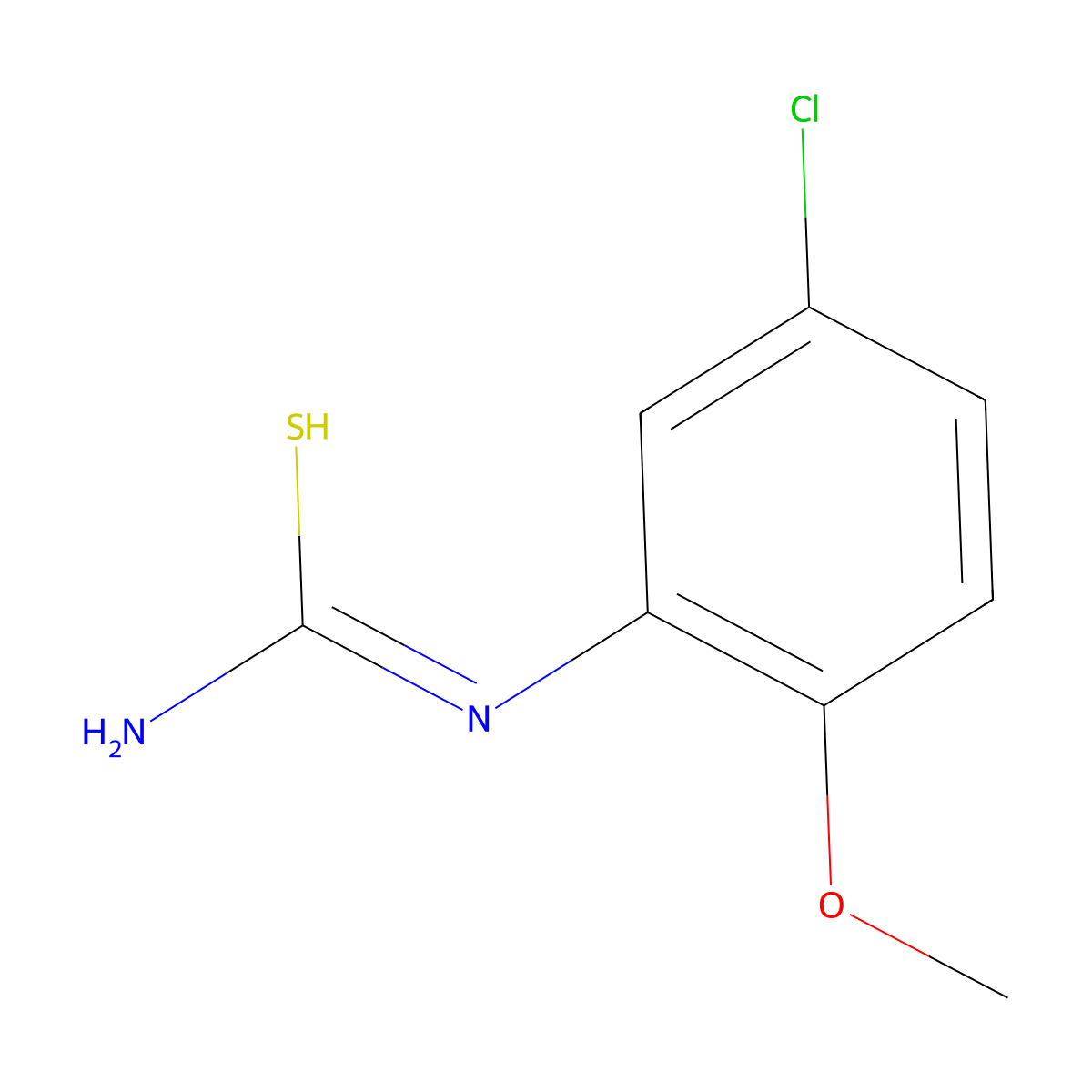 N'-(5-chloro-2-methoxyphenyl)carbamimidothioic acid molecular structure, CAS 63980-69-8