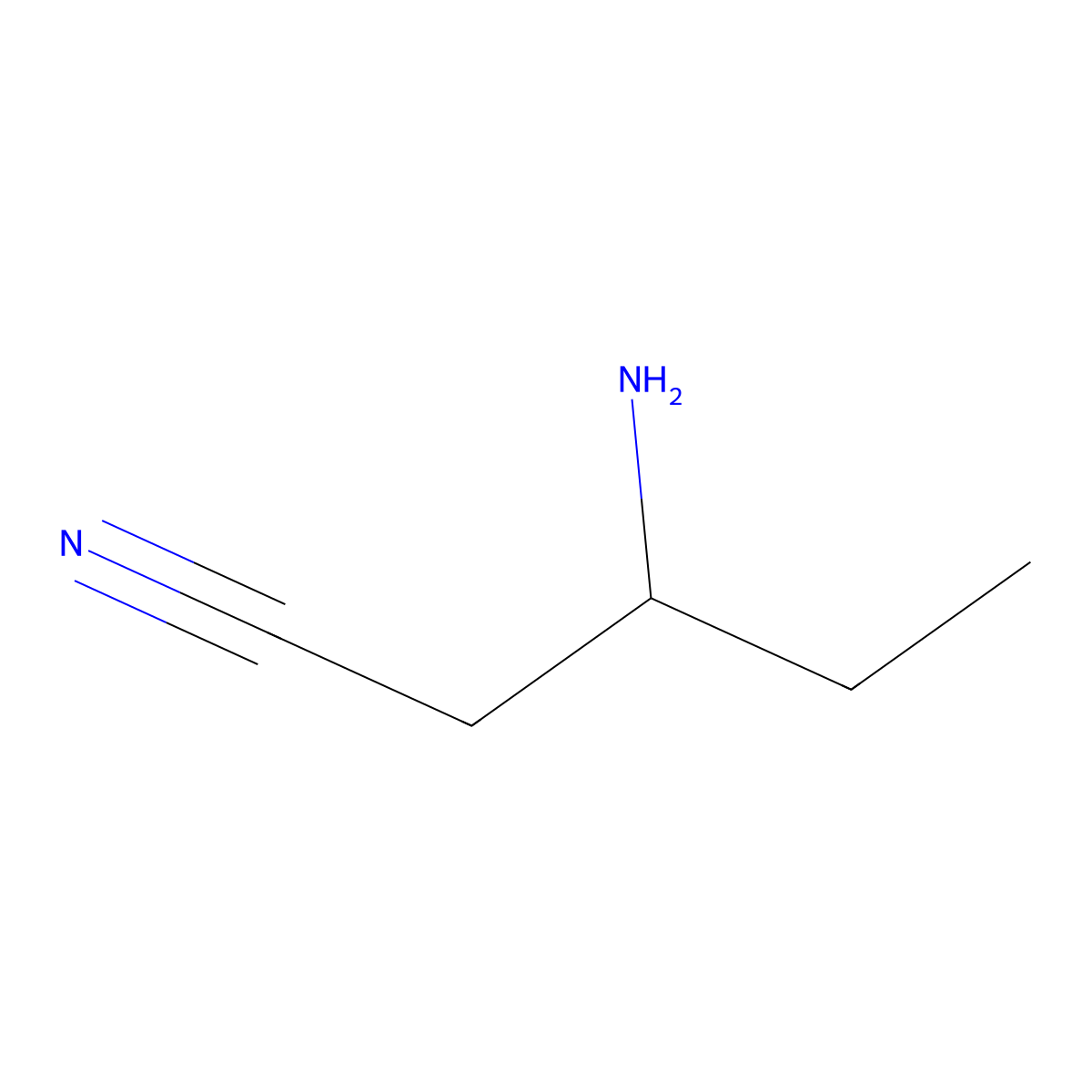 3-Aminopentanenitrile, (3S)- molecular structure, CAS 639804-64-1