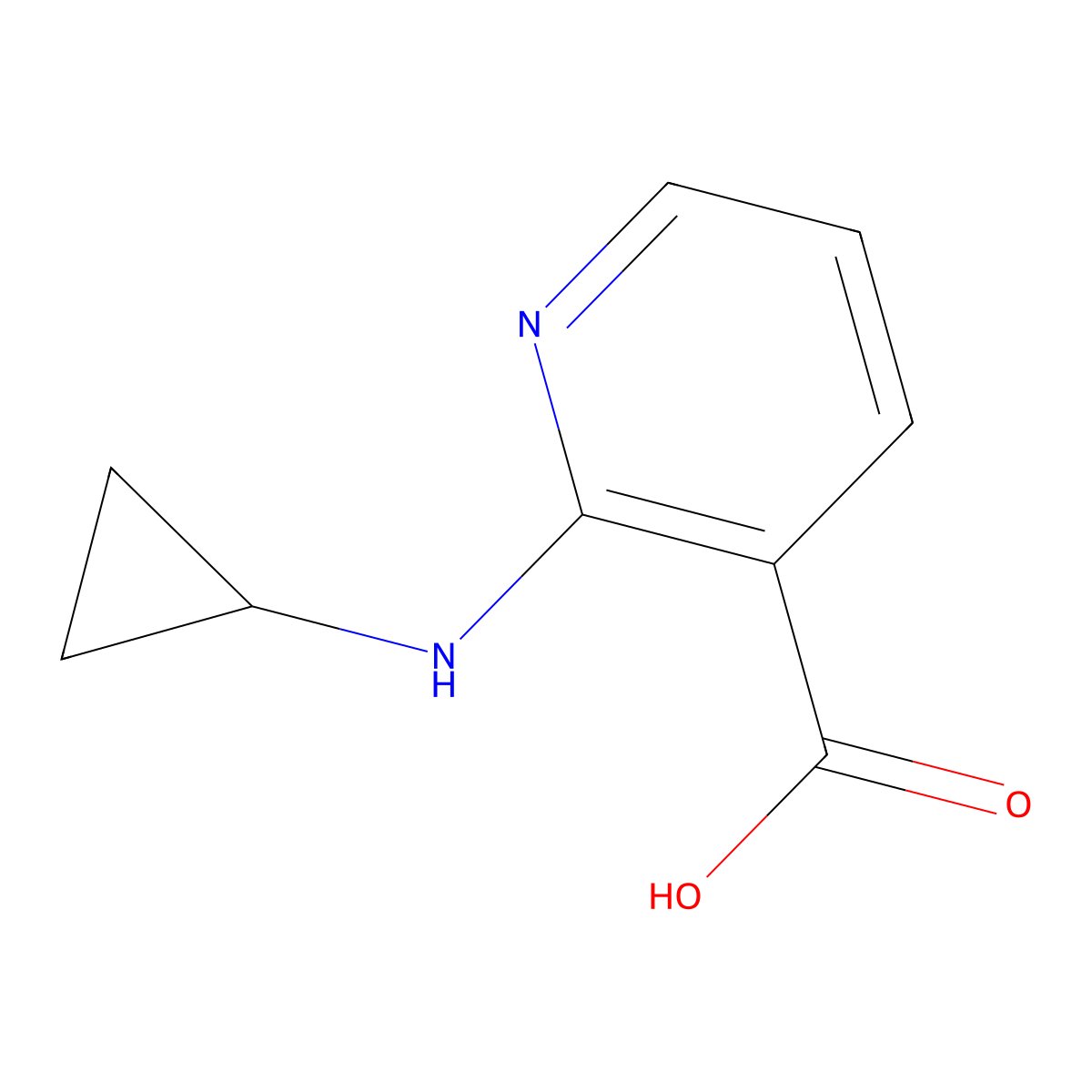 2-(Cyclopropylamino)nicotinic acid molecular structure, CAS 639807-18-4