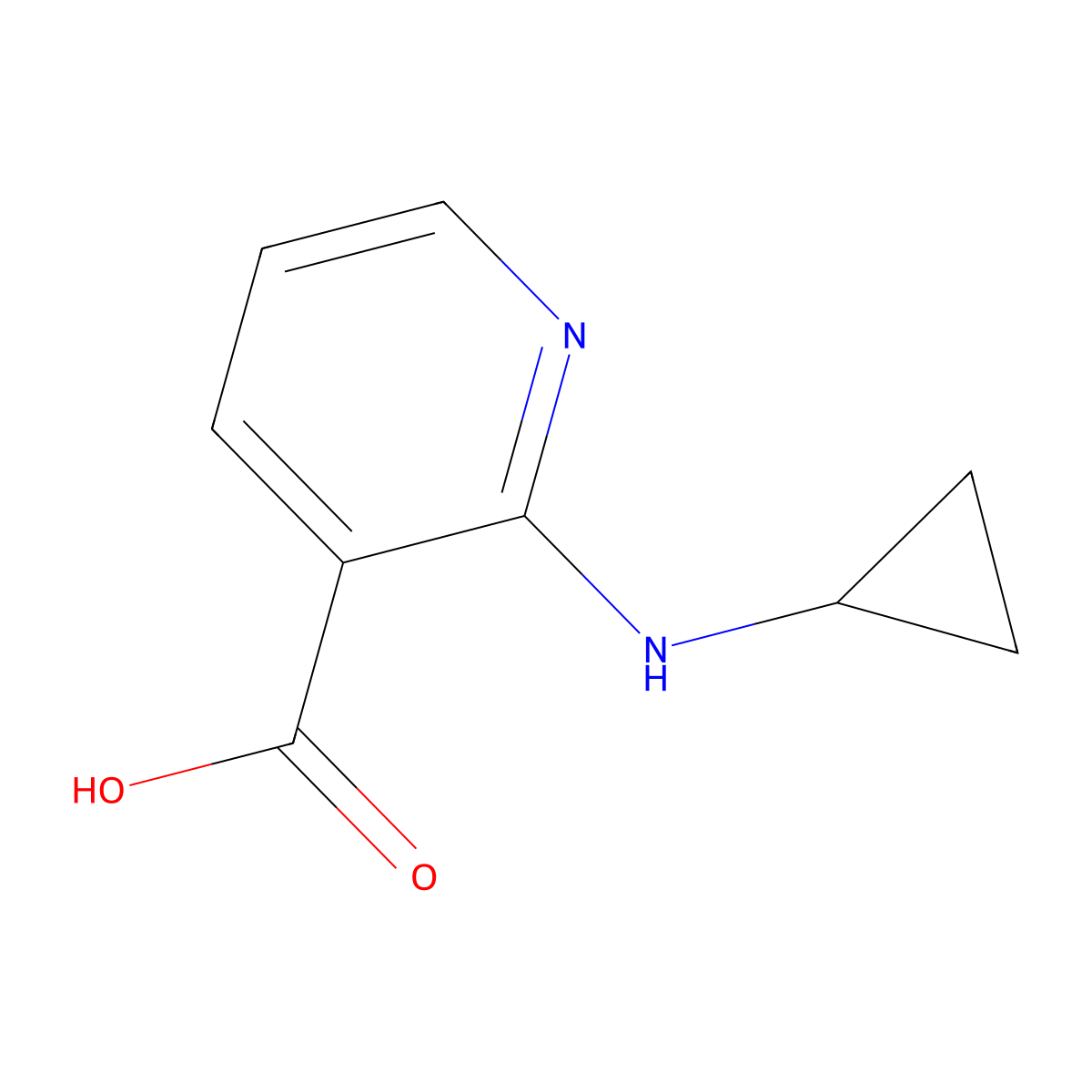 2-(Cyclopropylamino)nicotinic acid molecular structure, CAS 639807-18-4